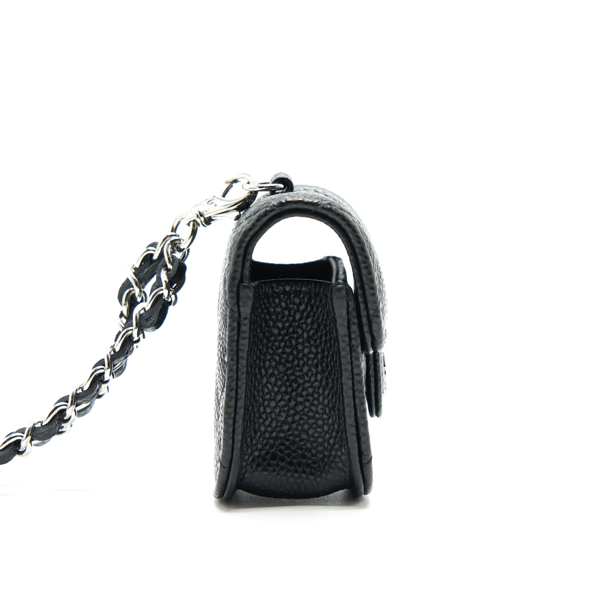 CHANEL AIRPODS CASE WITH CHAIN CAVIAR BLACK SHW