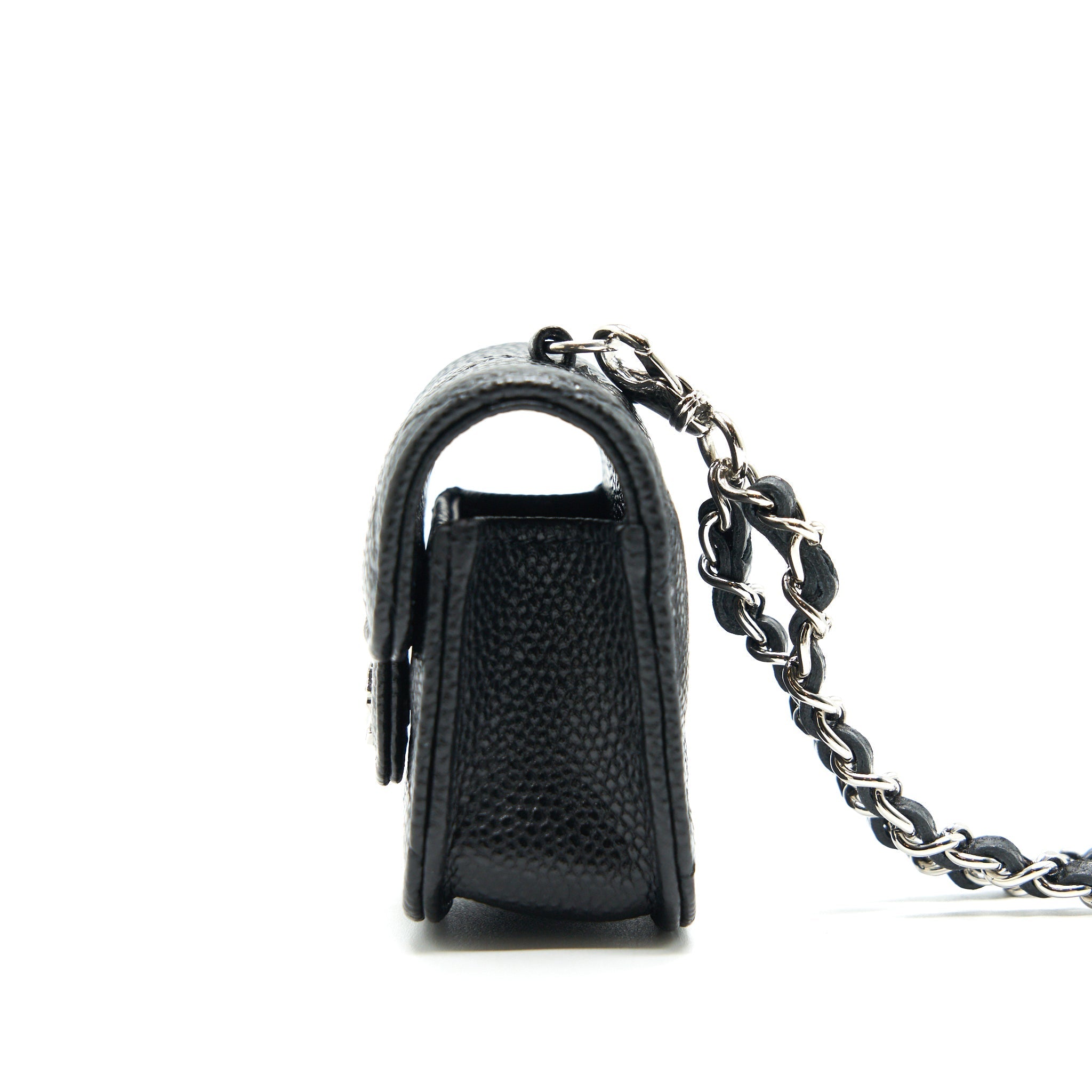 CHANEL AIRPODS CASE WITH CHAIN CAVIAR BLACK SHW