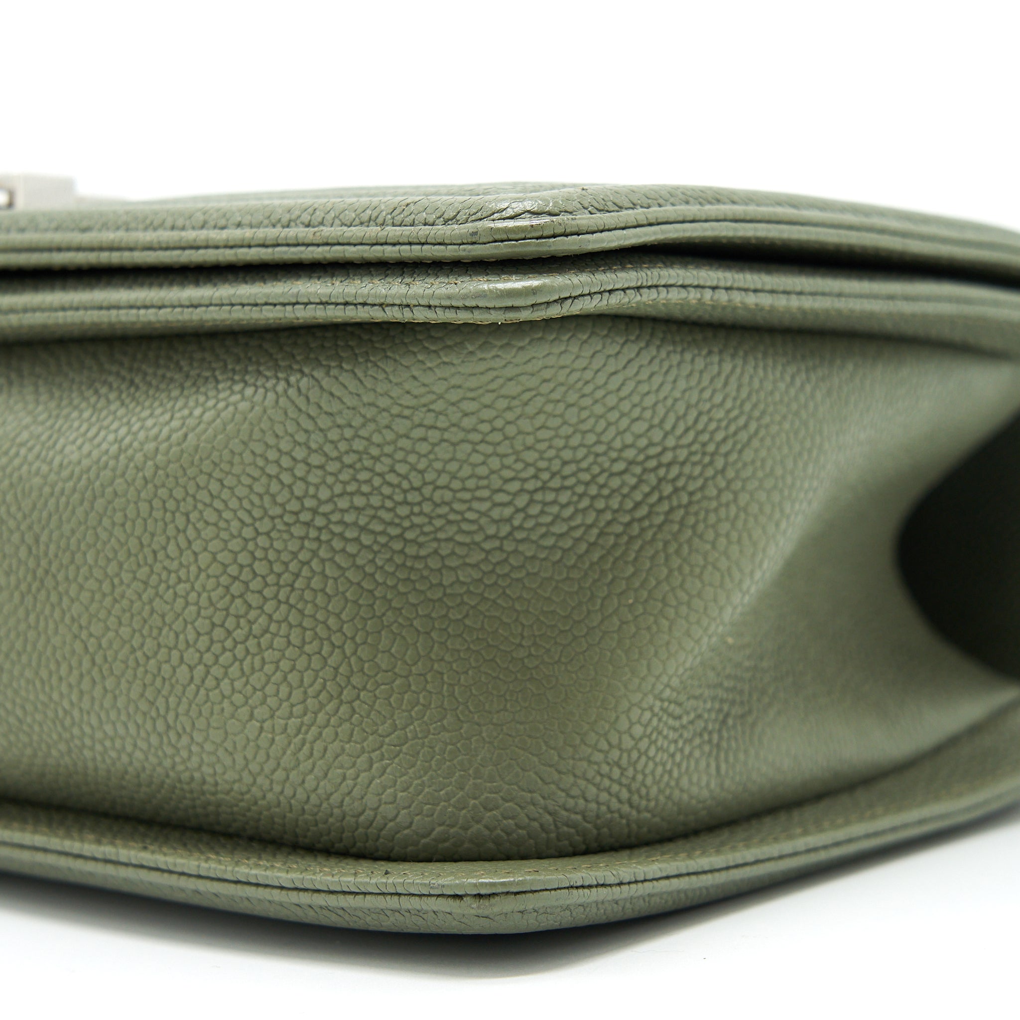 CHANEL MEDIUM BOY BAG CAVIAR LIGHT GREEN LGHW