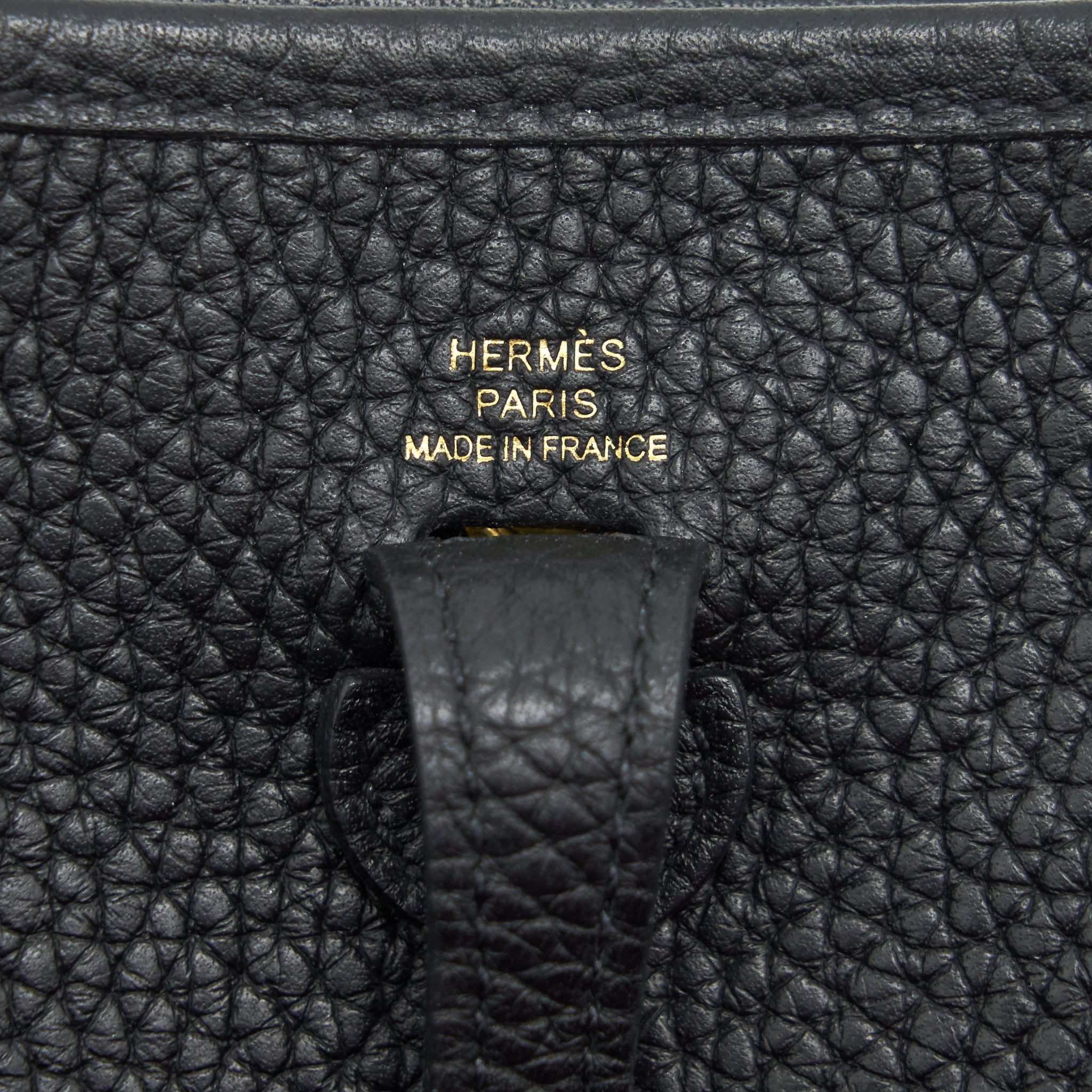 HERMES MINI EVELYNE BLACK GHW