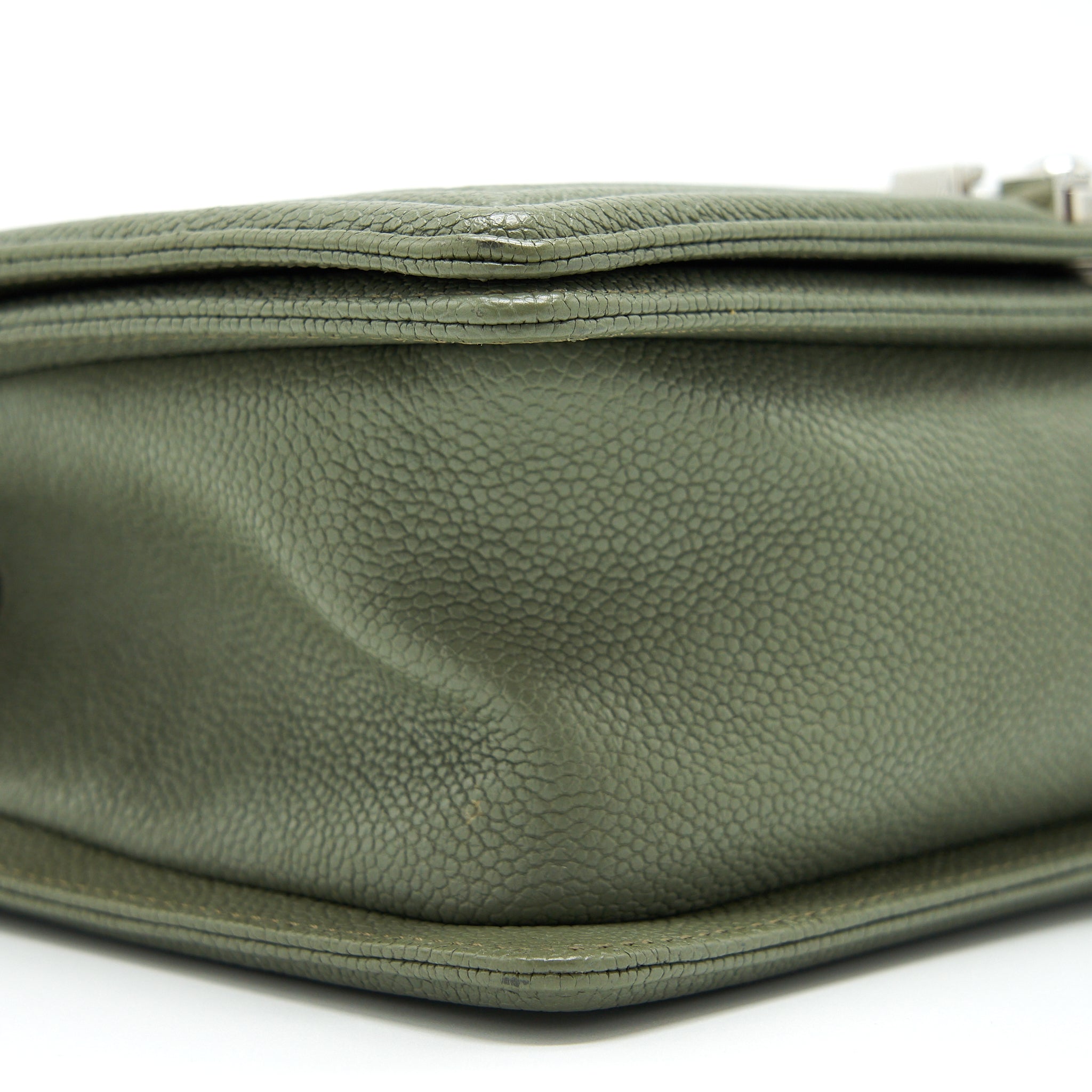 CHANEL MEDIUM BOY BAG CAVIAR LIGHT GREEN LGHW