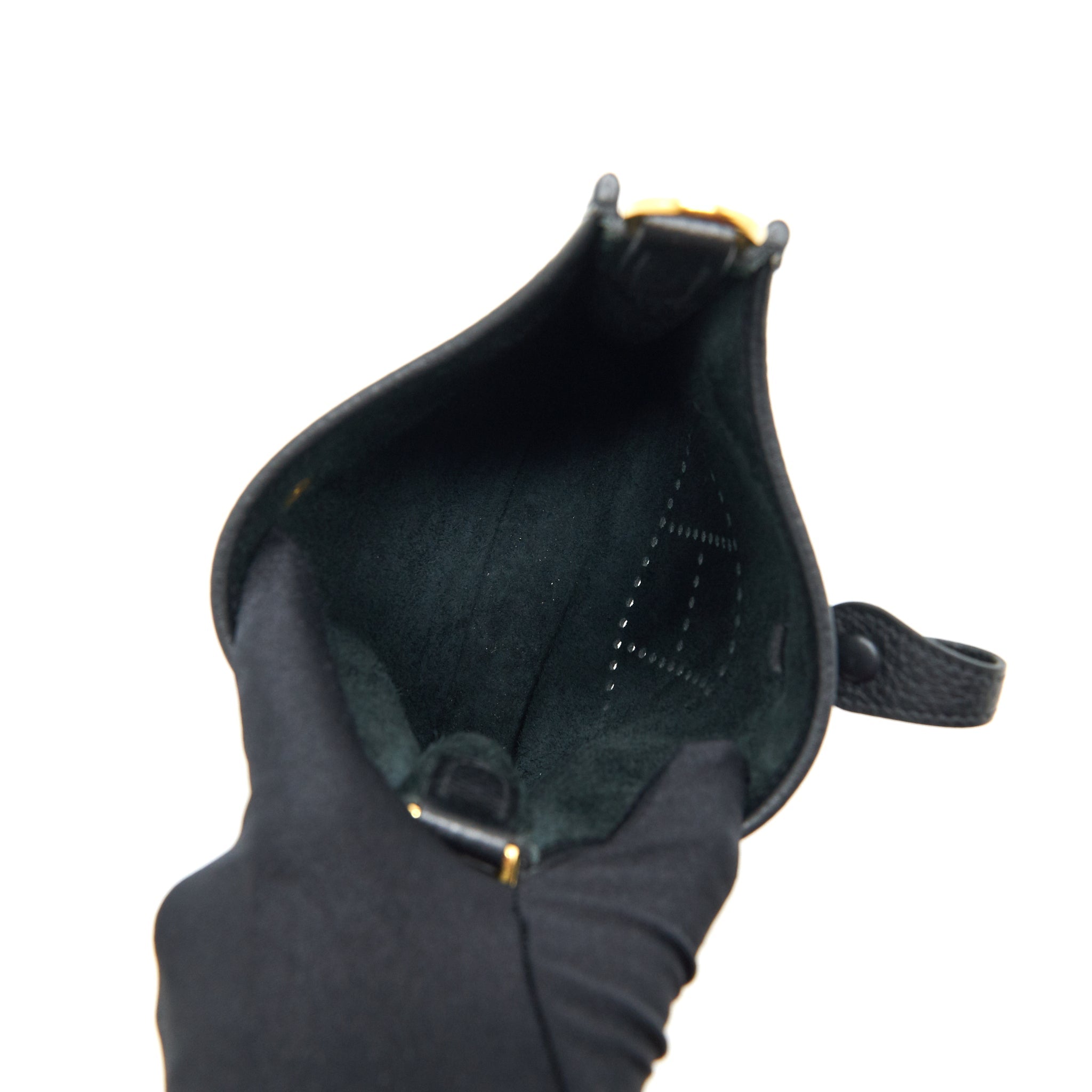 HERMES MINI EVELYNE BLACK GHW