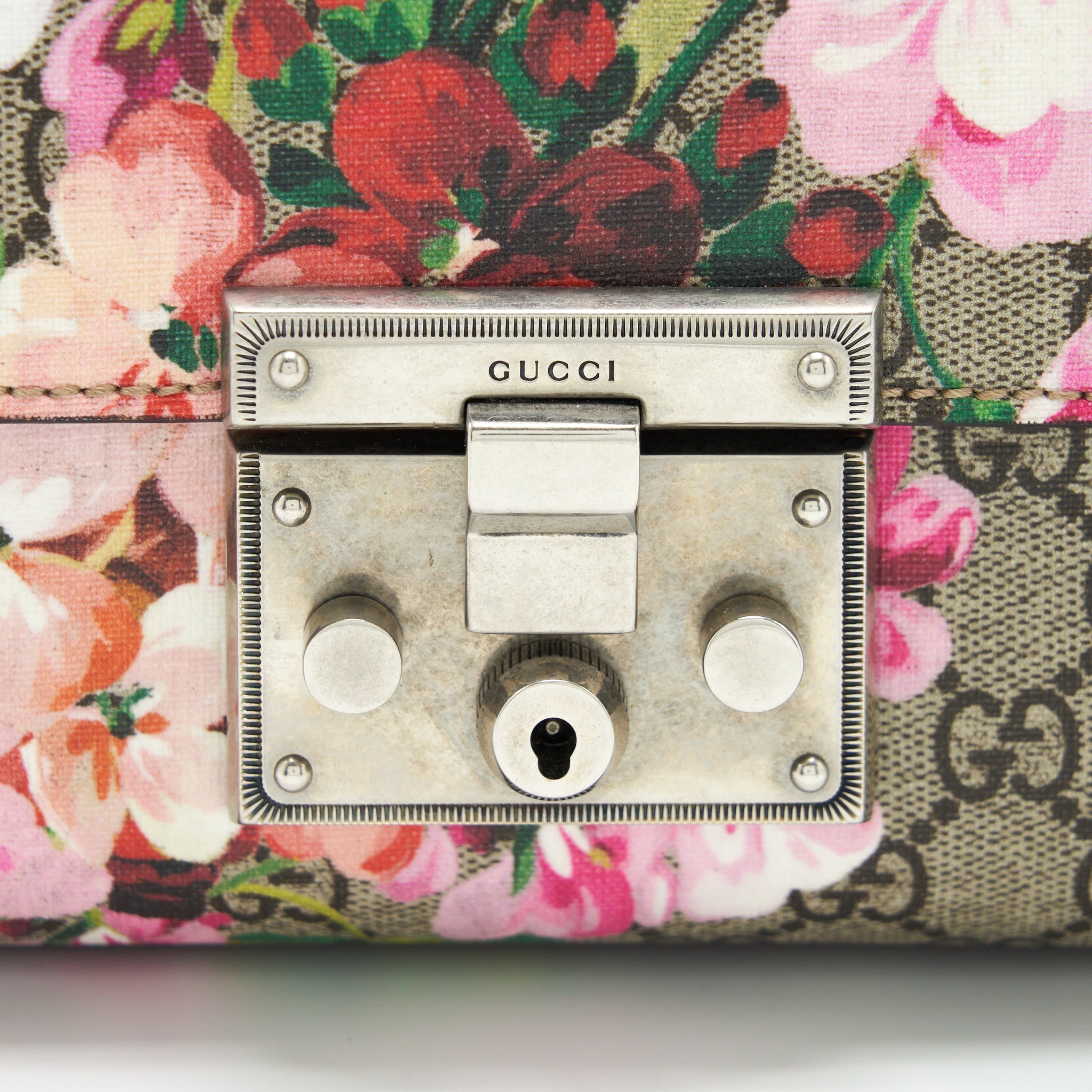GUCCI SMALL PADLOCK GG PRINT PINK