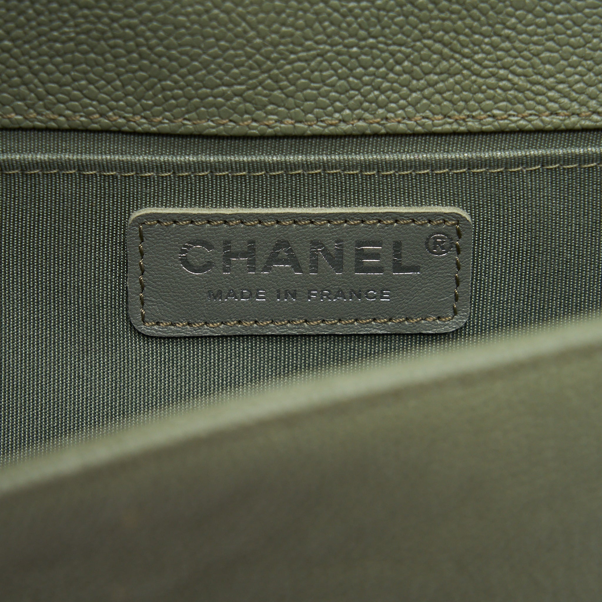 CHANEL MEDIUM BOY BAG CAVIAR LIGHT GREEN LGHW