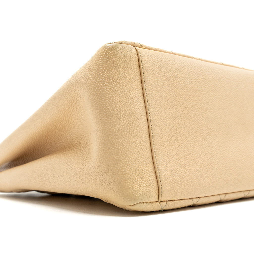 CHANEL GRAND SHOPPING TOTE BAG CAVIAR BEIGE SHW