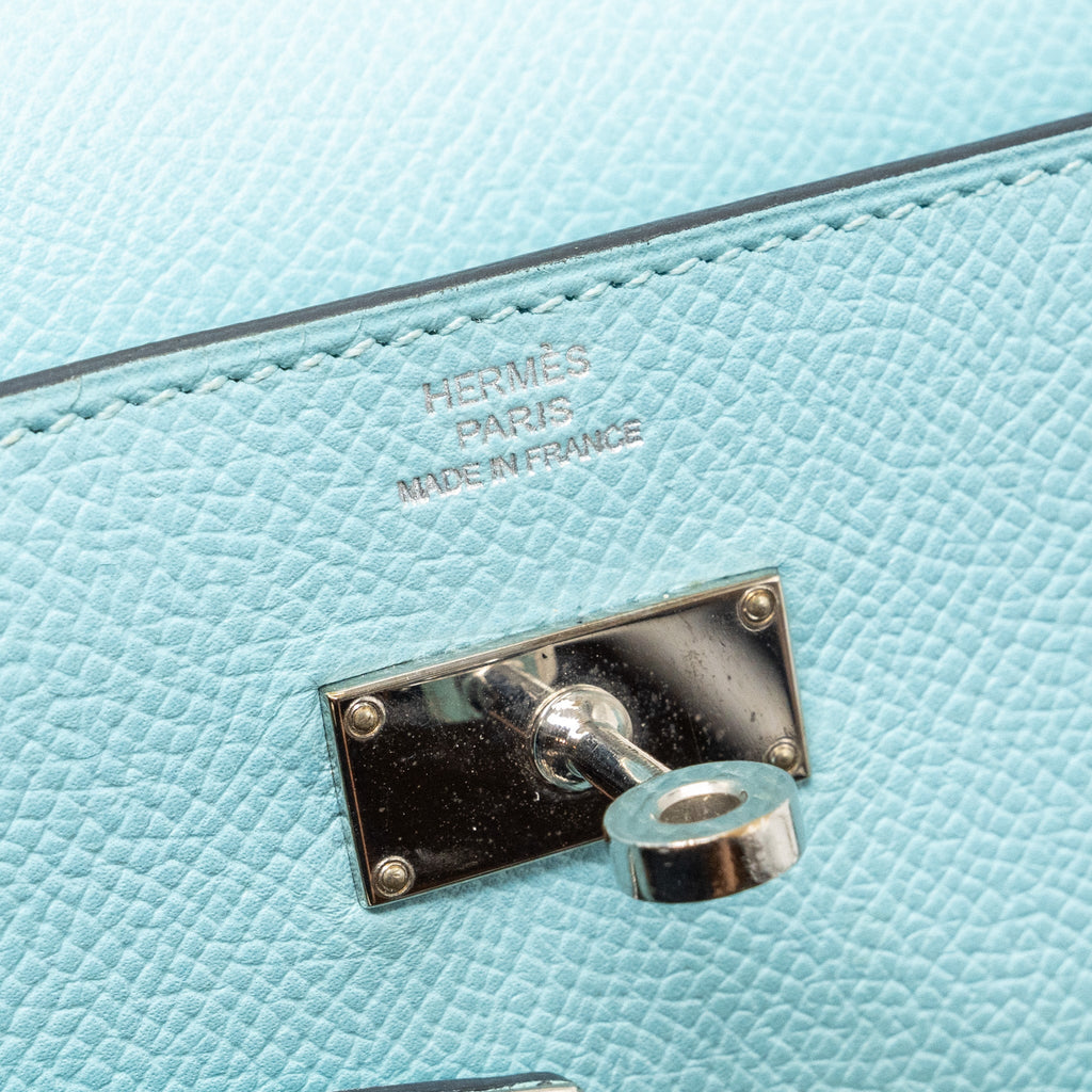 HERMES KELLY LONG WALLET EPSOM LIGHT BLUE SHW