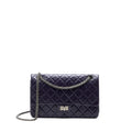 CHANEL LARGE 2.55 REISSUE FLAP BAG AGED CALFSKIN DARK PURPLE RUTHENIUM HARDWARE