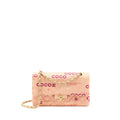 CHANEL VINTAGE COCO MEDIUM CLASSIC FLAP BAG FABRIC PINK GHW
