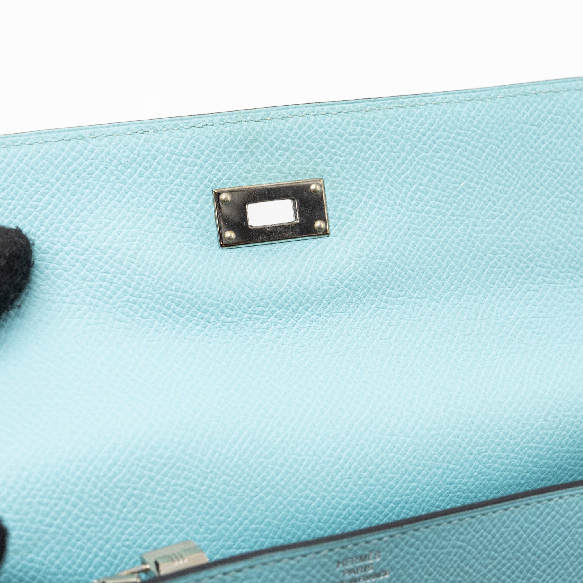 HERMES KELLY LONG WALLET EPSOM LIGHT BLUE SHW