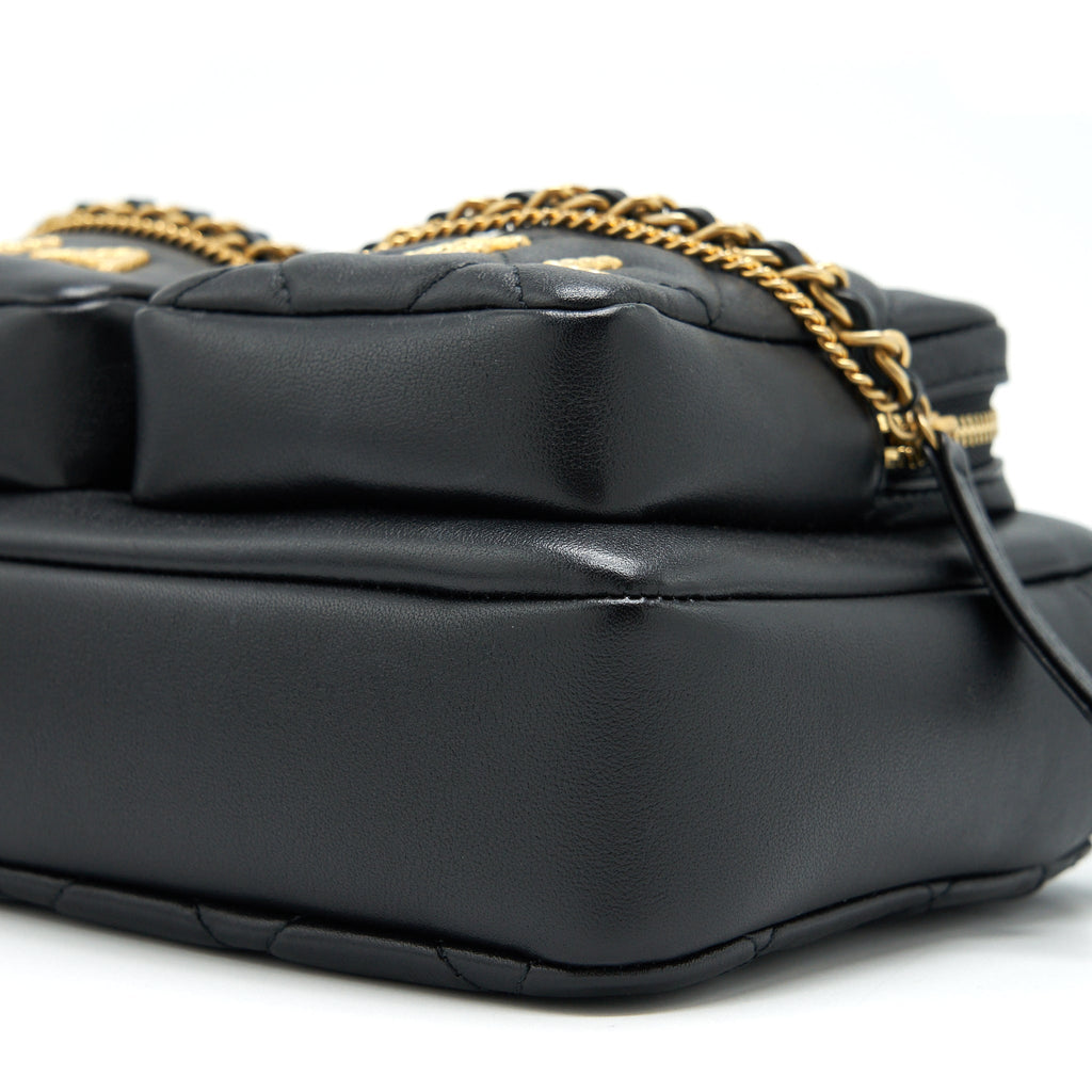 CHANEL 22C CAMERA BAG CALFSKIN BLACK GHW(MICROCHIP)