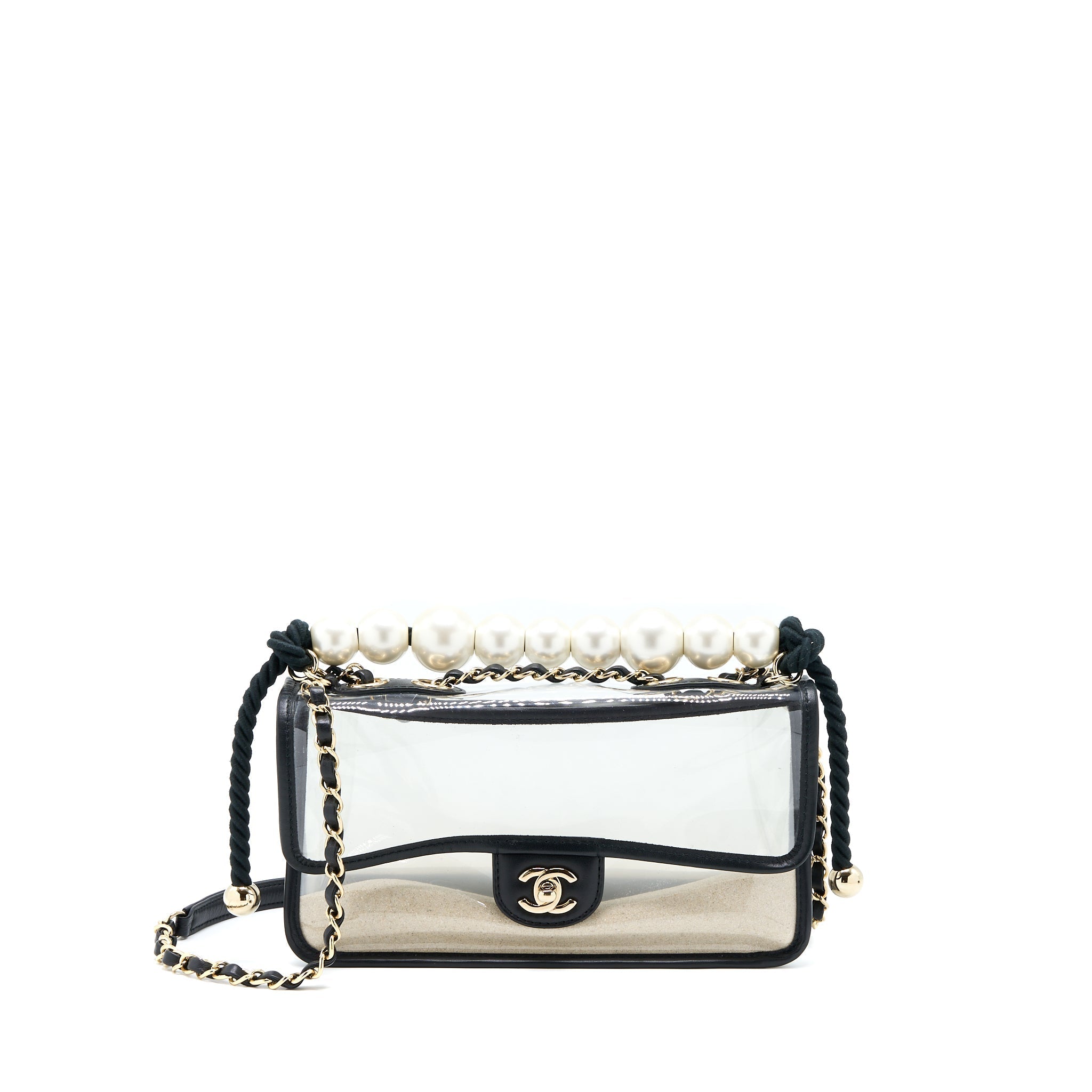 CHANEL SAND BY THE SEA FLAP BAG PVC/ LAMBSKIN LGHW