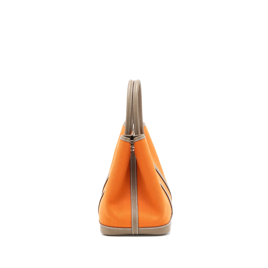 HERMES GARDEN PARTY 30 CANVAS/NEGONDA ORANGE/ETOUPE SHW