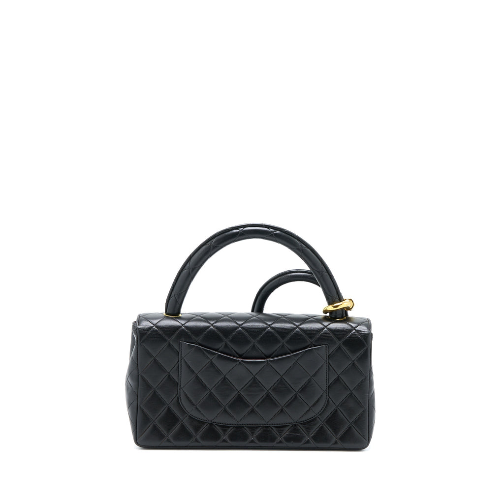 CHANEL VINTAGE 2 IN 1 SINGLE FLAP BAG LAMBSKIN BLACK GHW