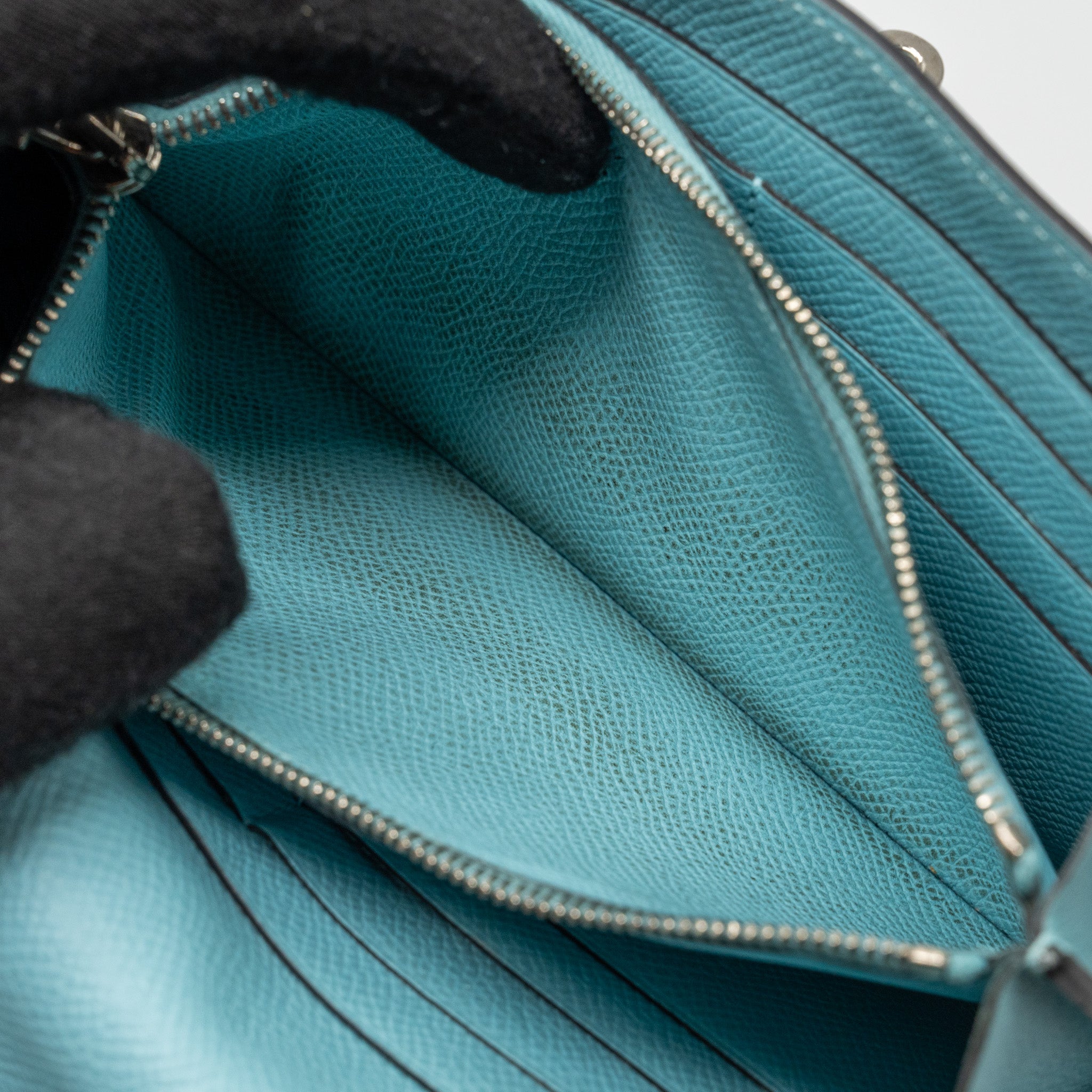 HERMES KELLY LONG WALLET EPSOM LIGHT BLUE SHW