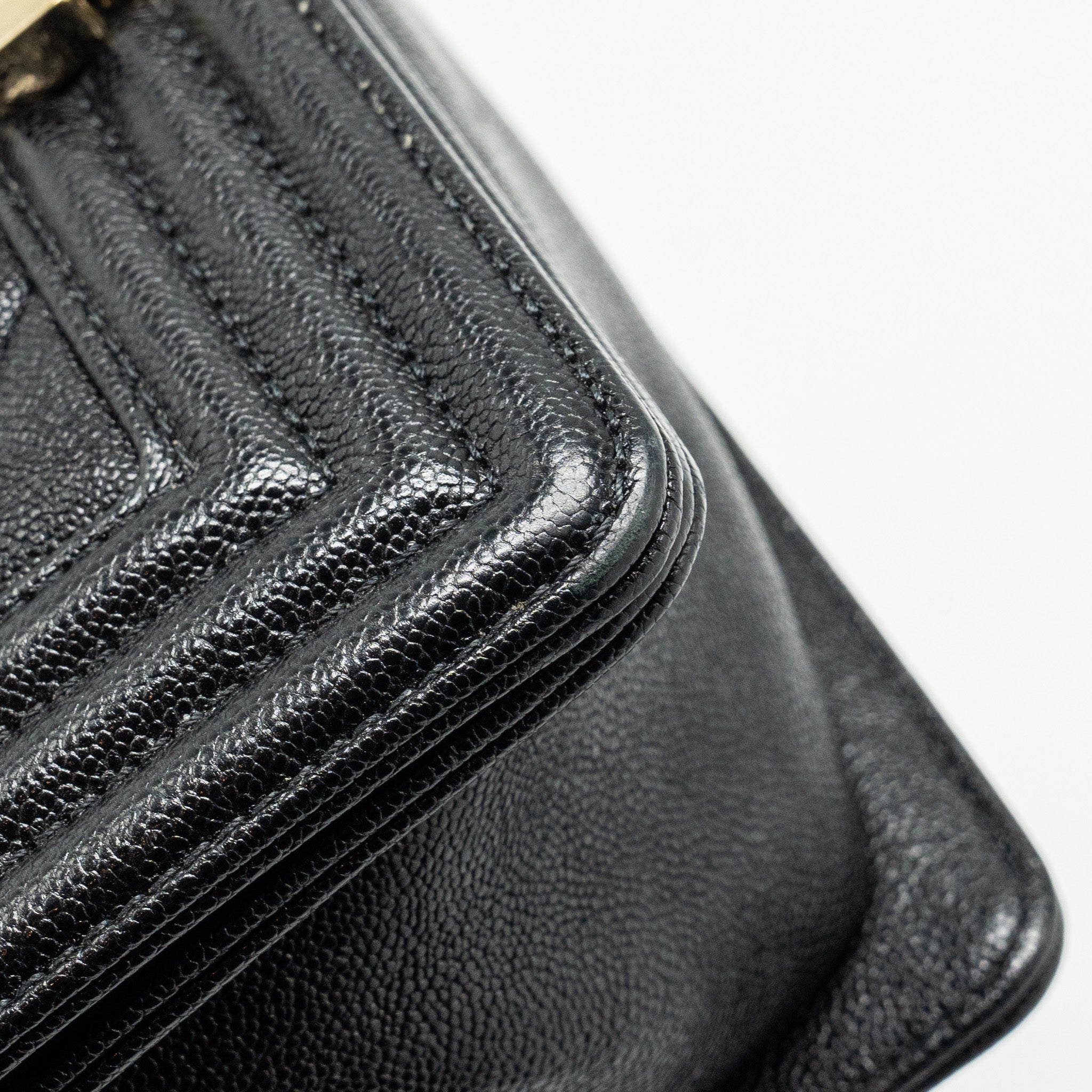 CHANEL SMALL BOY BAG CHEVRON CAVIAR BLACK LGHW