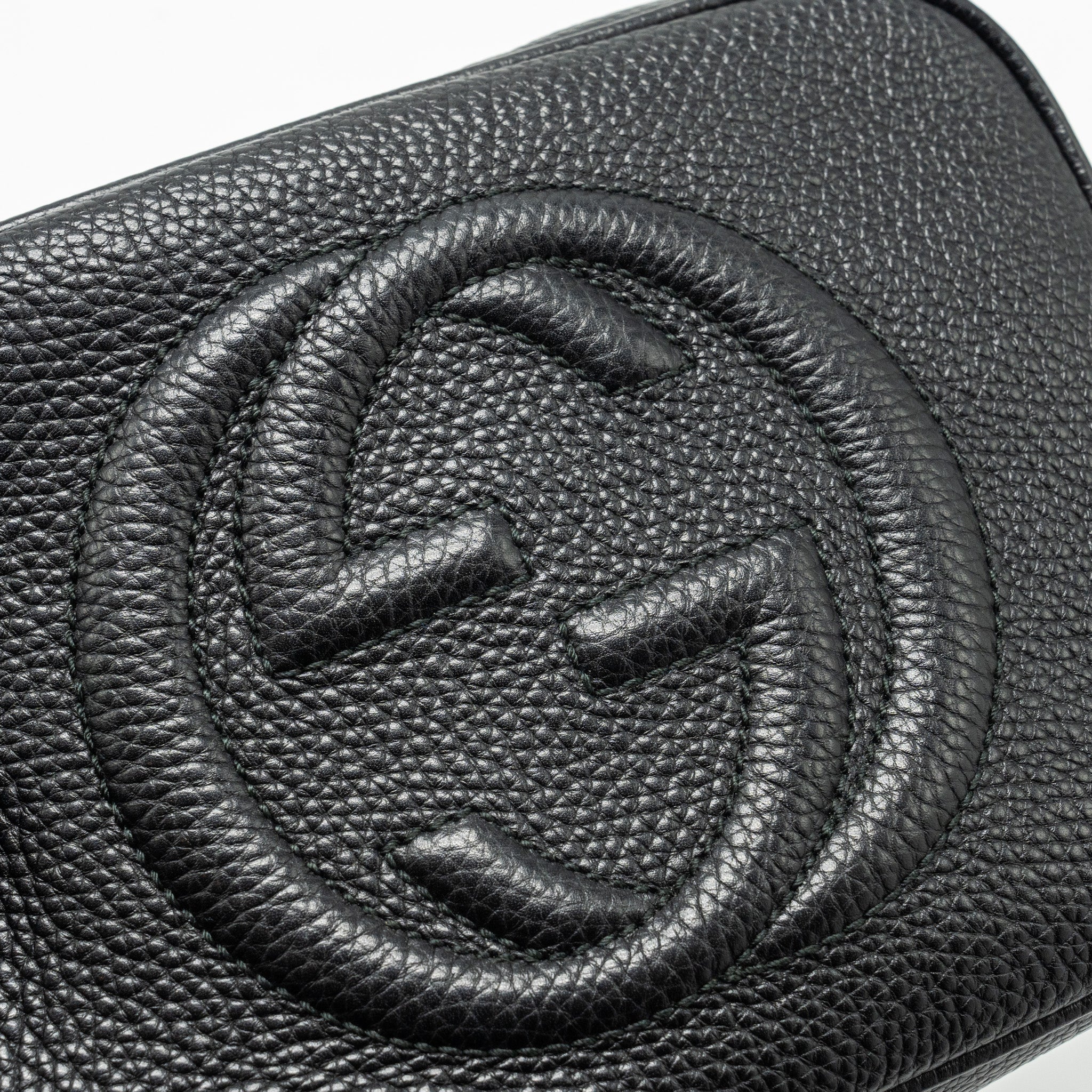 GUCCI DISCO SOHO CAMERA BAG GRAINED CALFSKIN BLACK GHW