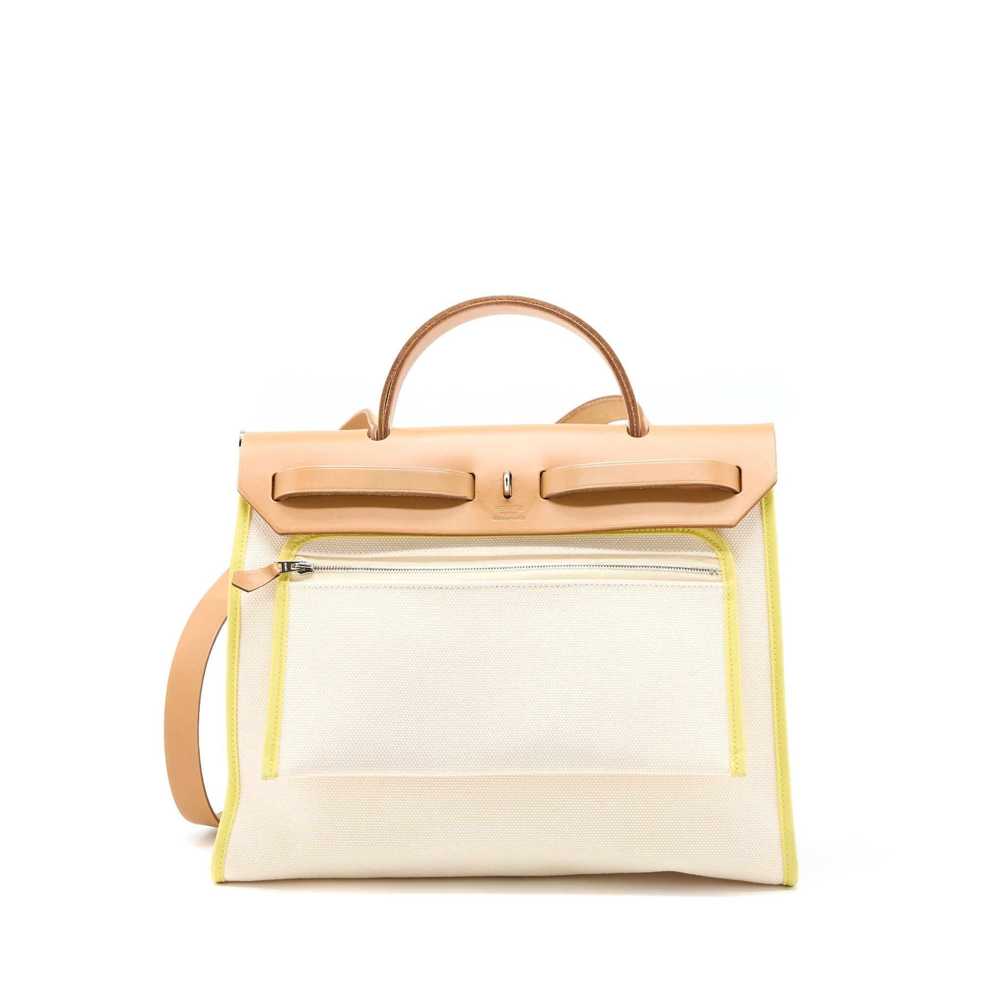 HERMES HERBAG ZIP 31 BAG HUNTER/CANVAS MULTICOLOUR SHW