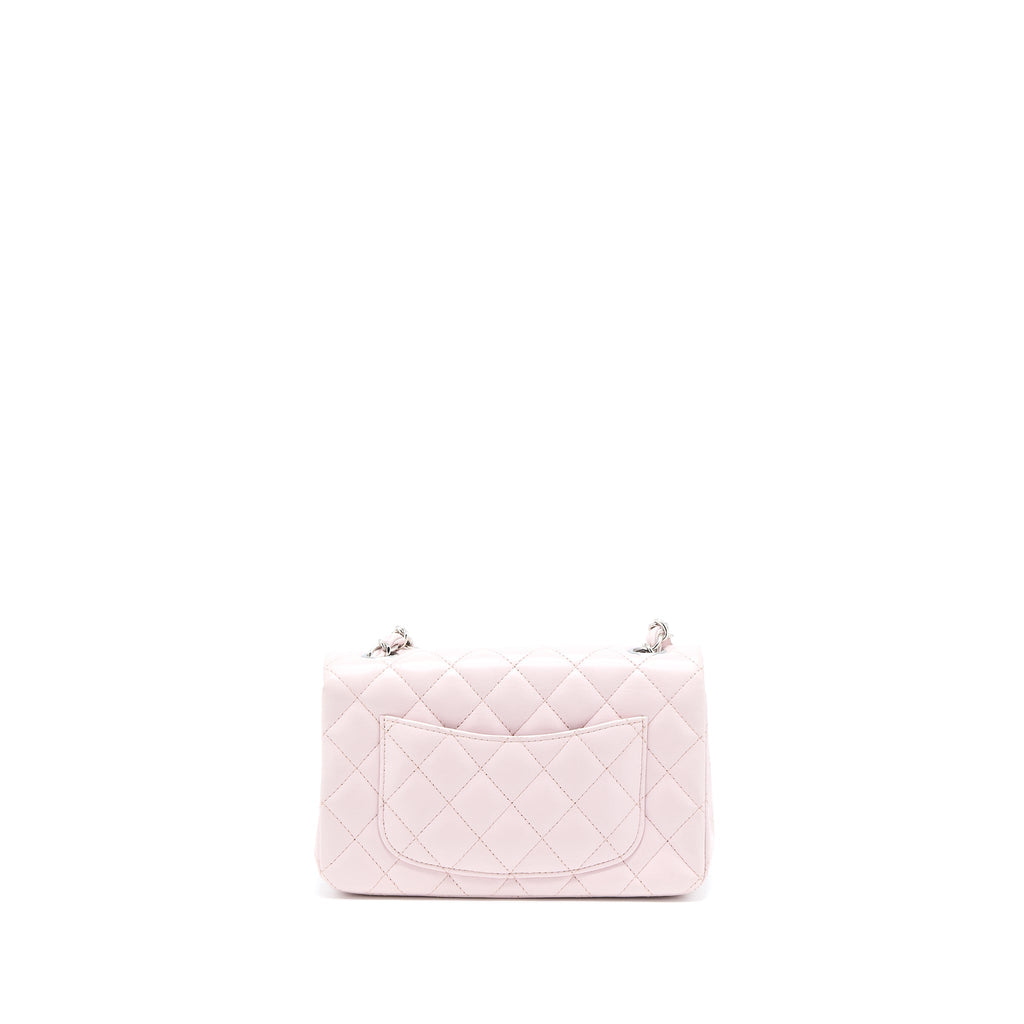 CHANEL MINI RECTANGULAR FLAP BAG LAMBSKIN LIGHT PINK SHW