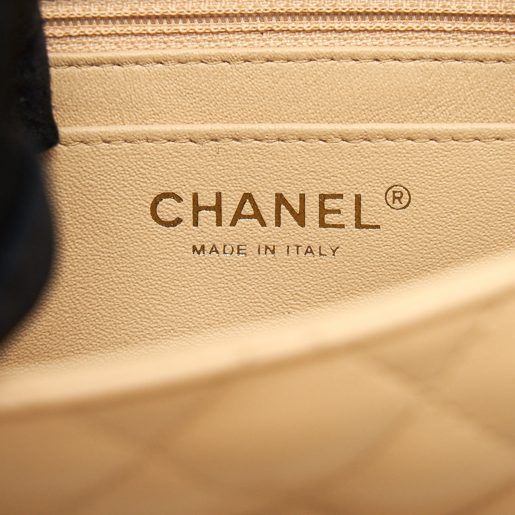 CHANEL 22C MINI SQUARE FLAP BAG LAMBSKIN BEIGE LGHW(MICROCHIP)