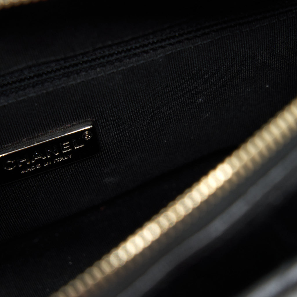 CHANEL SMALL GABRIELLE HOBO BAG CROCODILE EMBOSSED CALFSKIN BLACK MULTICOLOUR HARDWARE