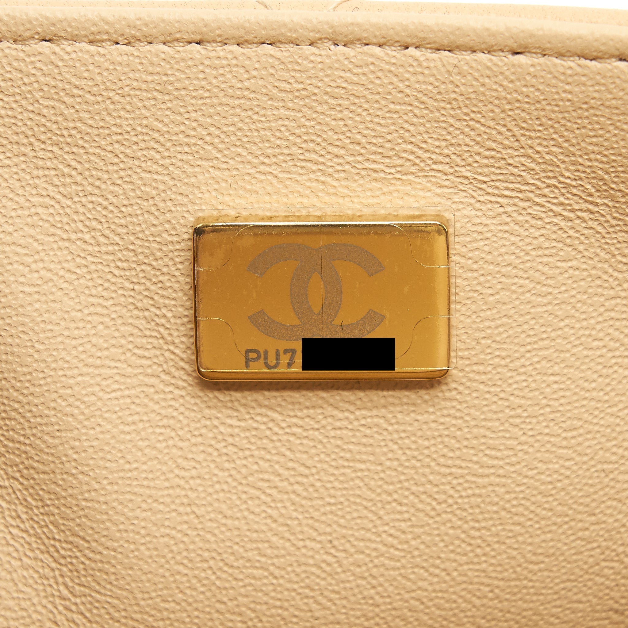 CHANEL 22C MINI SQUARE FLAP BAG LAMBSKIN BEIGE LGHW(MICROCHIP)