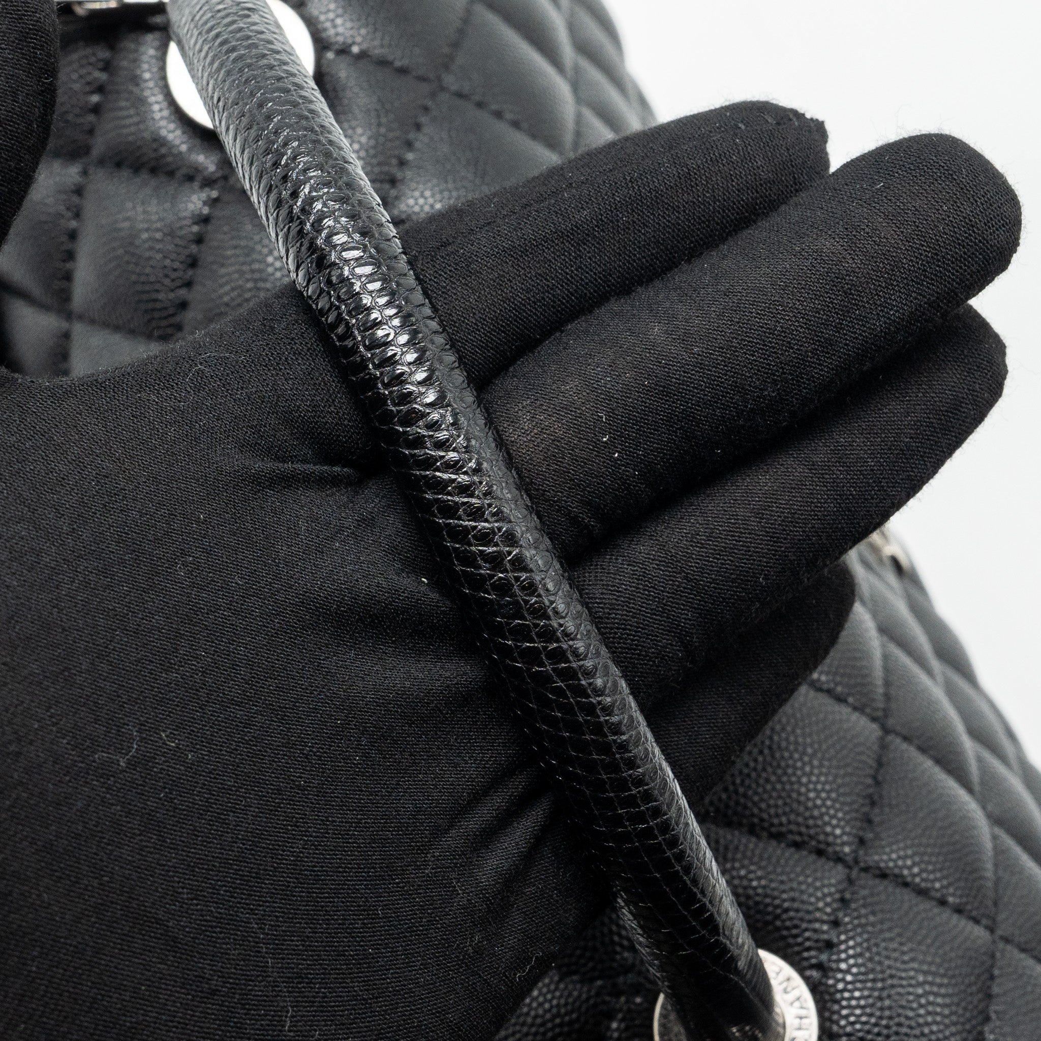 CHANEL LARGE COCO HANDLE CAVIAR BLACK RUTHENIUM HARDWARE