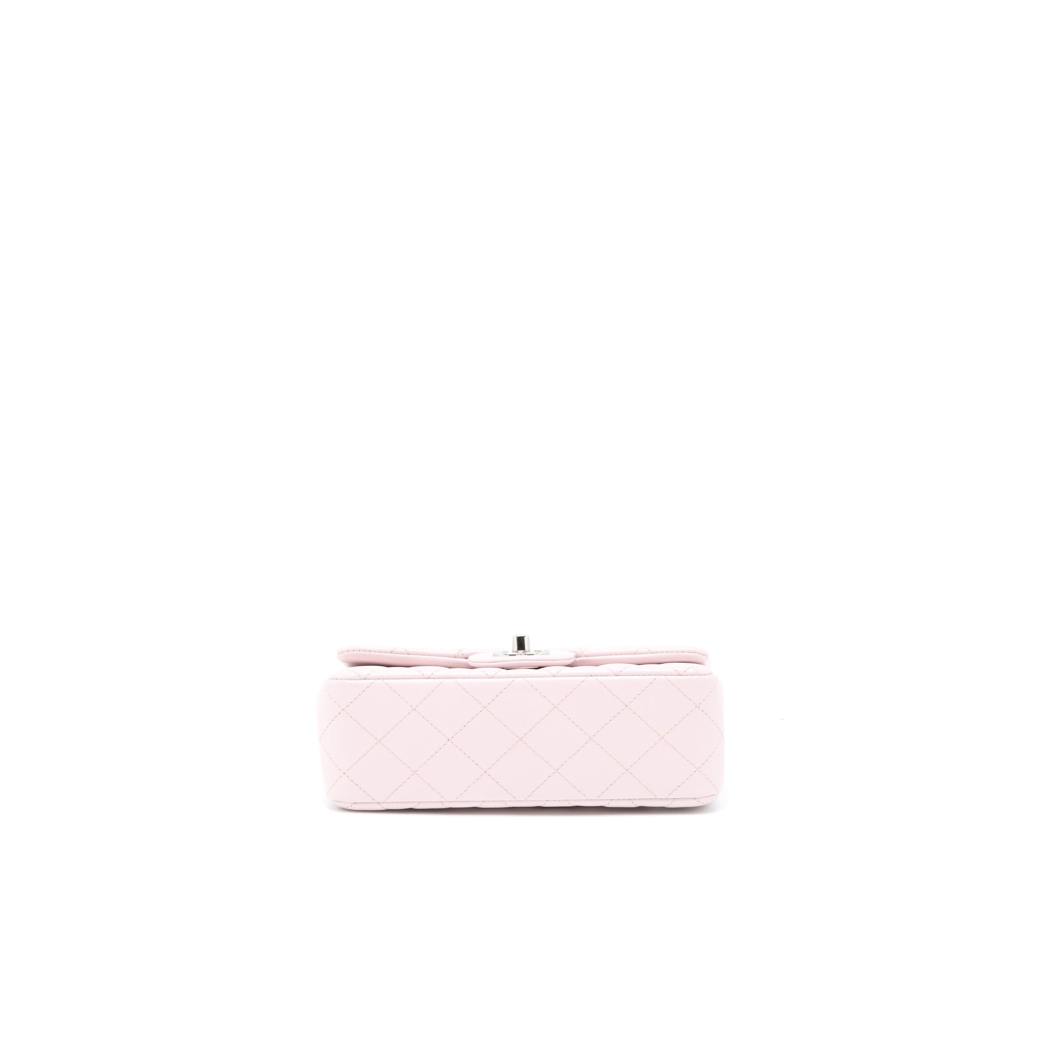 CHANEL MINI RECTANGULAR FLAP BAG LAMBSKIN LIGHT PINK SHW