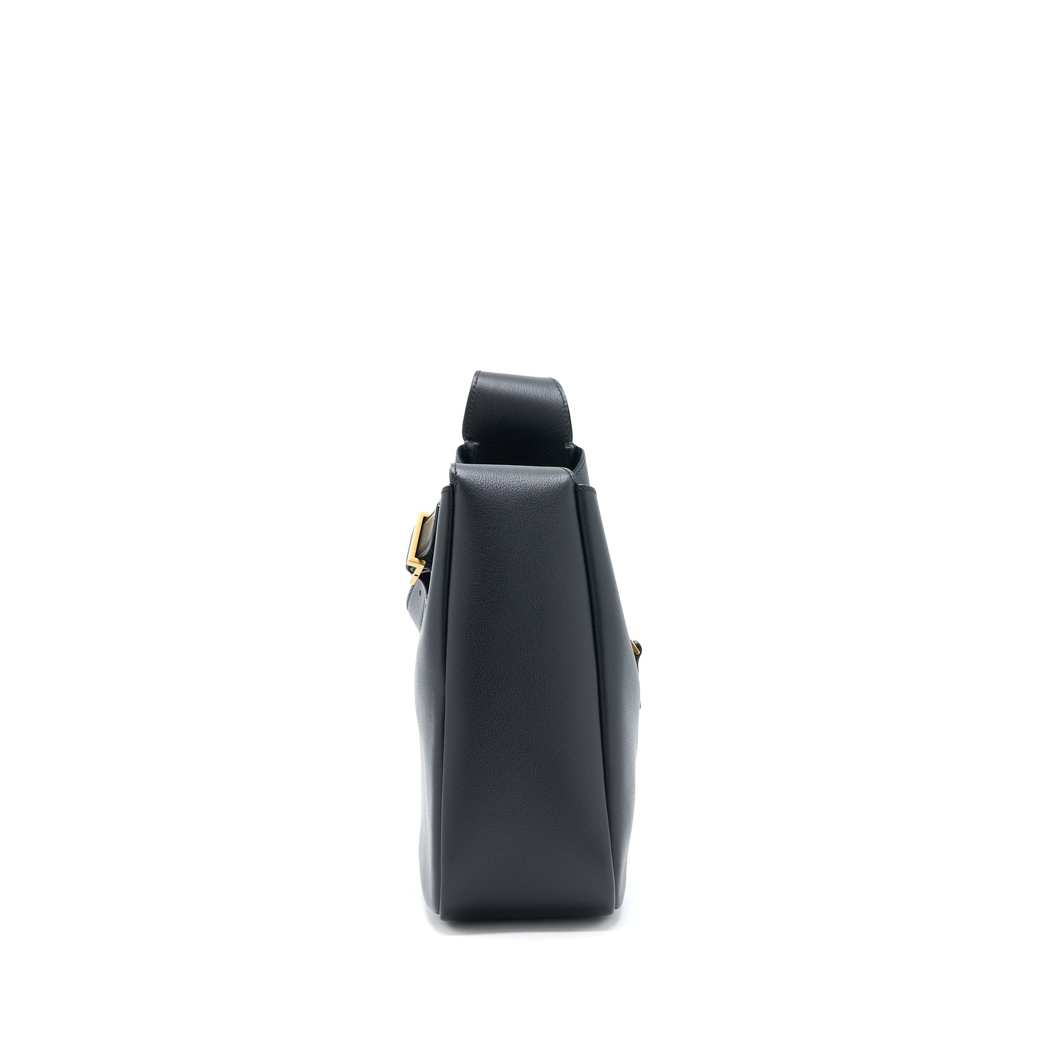 SAINT LAURENT LE 5 A 7 SOFT SMALL BAG IN SMOOTH CALFSKIN BLACK BRUSHED GHW