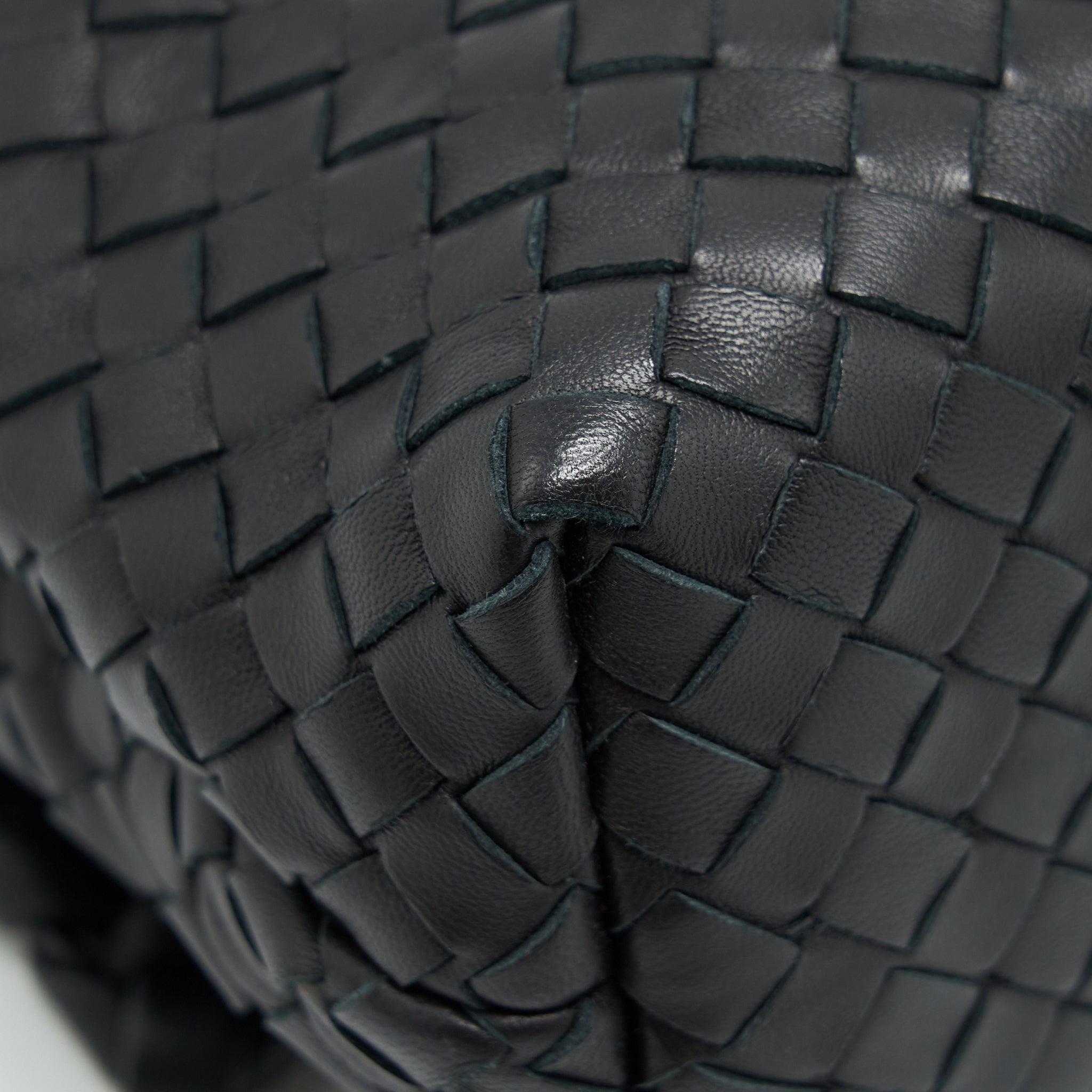 BOTTEGA VENETA OLYMPIA BAG BLACK WITH BLACK HARDWARE