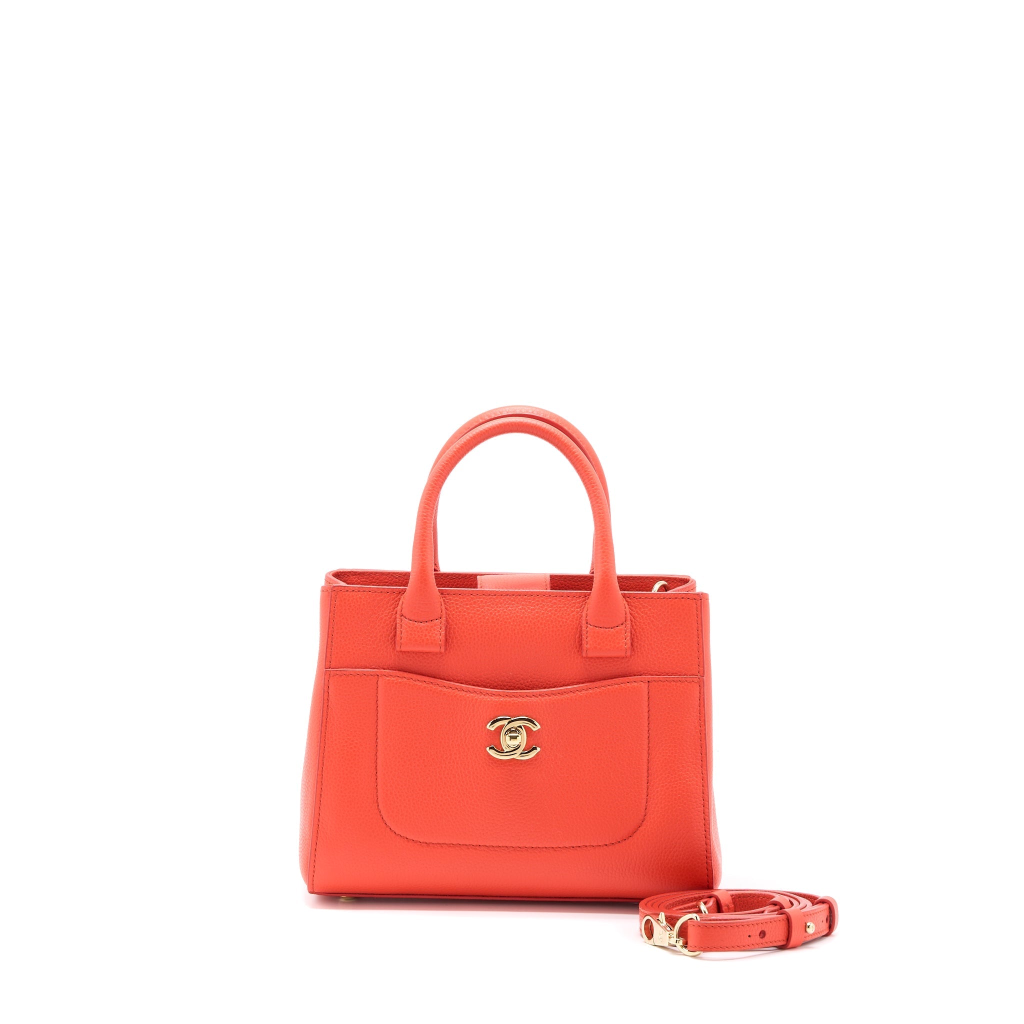 CHANEL NEO EXECUTIVE MINI TOTE CALFSKIN RED GHW