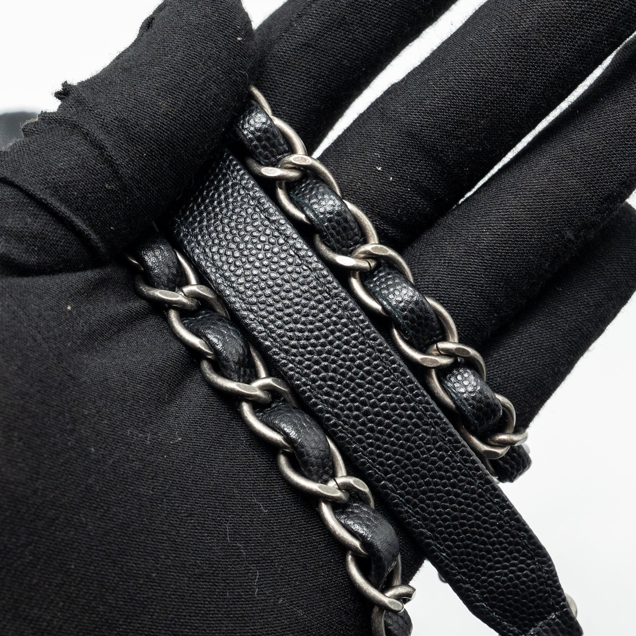 CHANEL LARGE COCO HANDLE CAVIAR BLACK RUTHENIUM HARDWARE