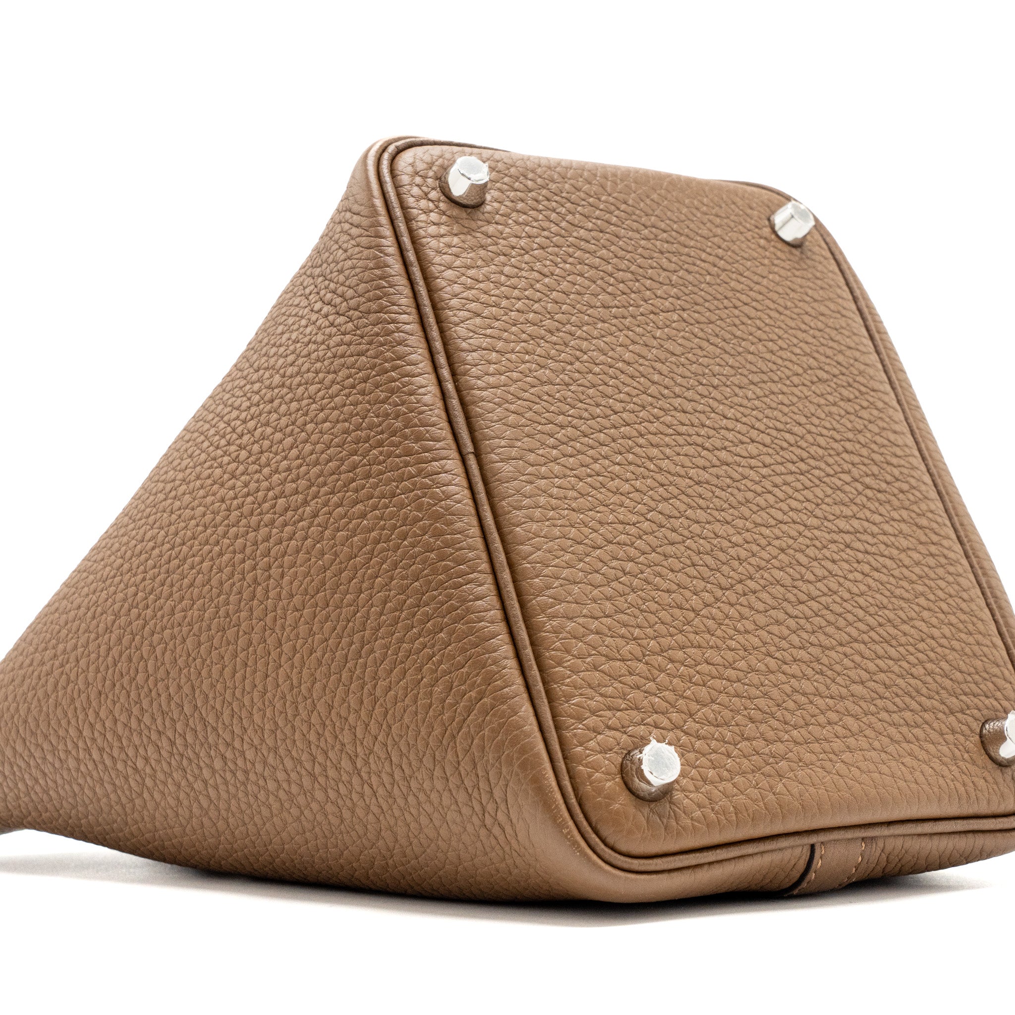 HERMES PICOTIN 18 LOCK BAG CLEMENCE ALEZAN / BISCUIT SHW