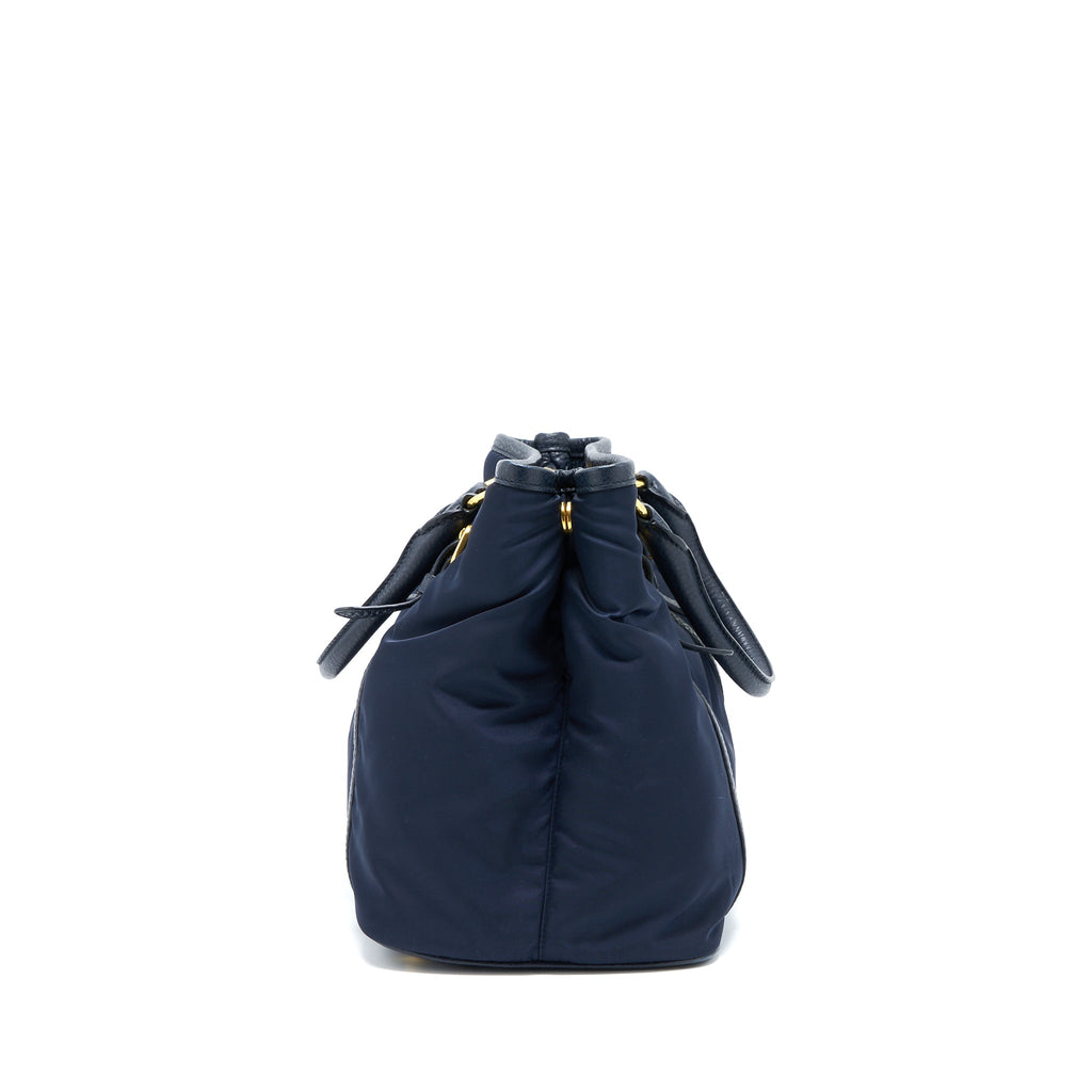 PRADA TESSUTO TOTE BAG NYLON DARK BLUE GHW