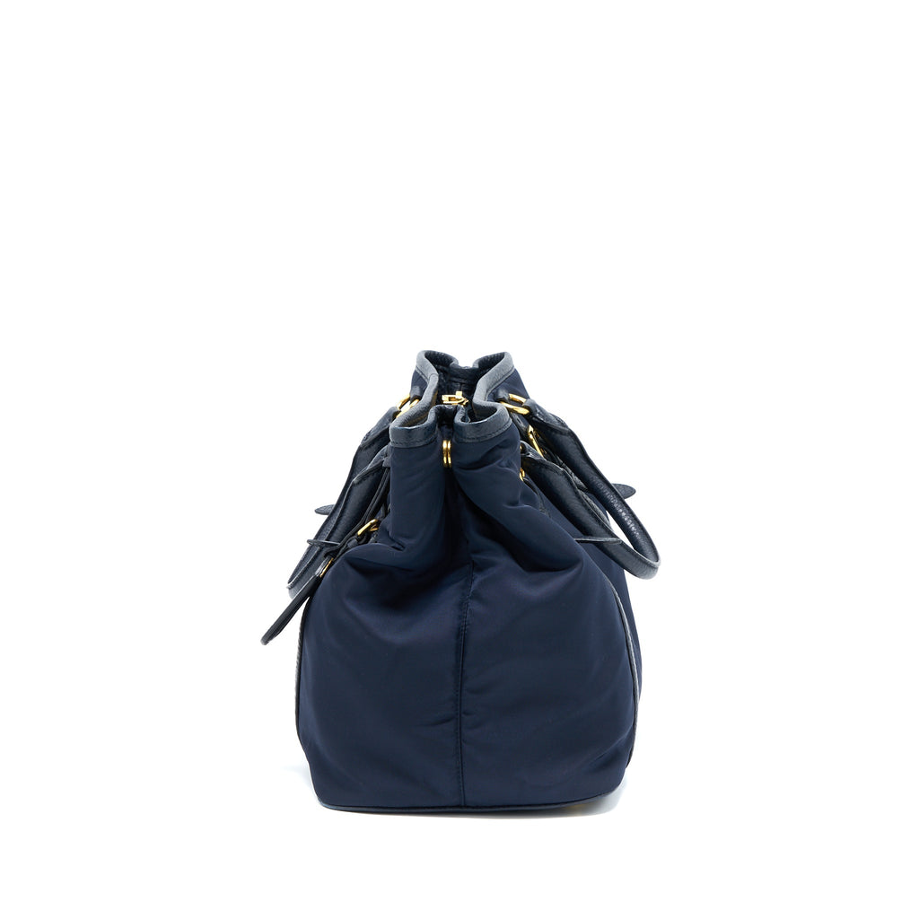 PRADA TESSUTO TOTE BAG NYLON DARK BLUE GHW