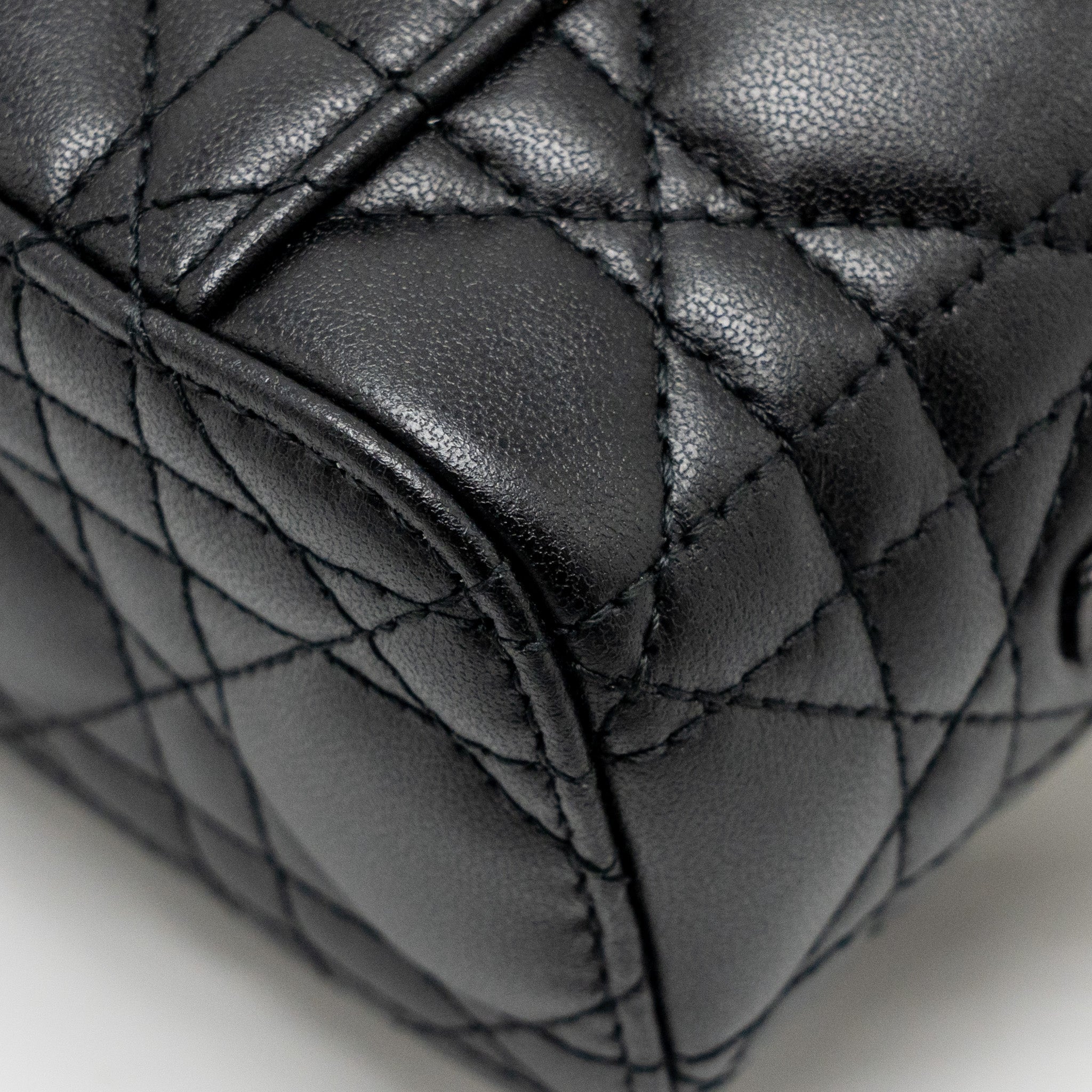 DIOR MICRO LADY DIOR VANITY CASE BAG CANNAGE LAMBSKIN BLACK LGHW