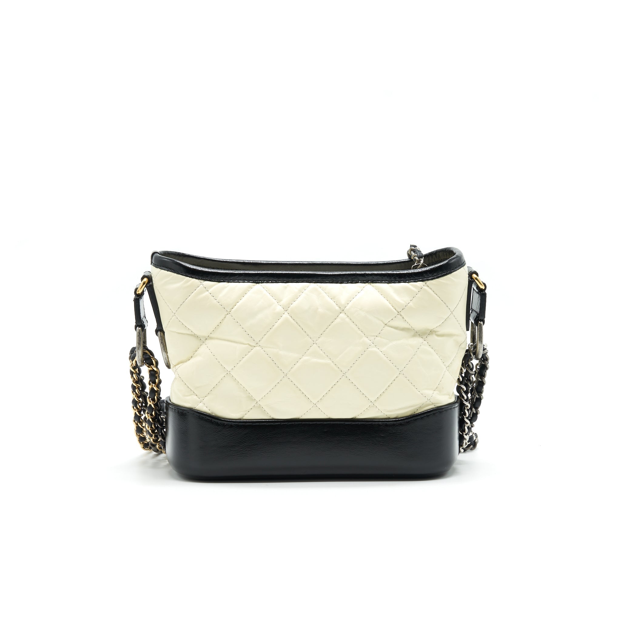 CHANEL SMALL GABRIELLE HOBO BAG BLACK/ WHITE