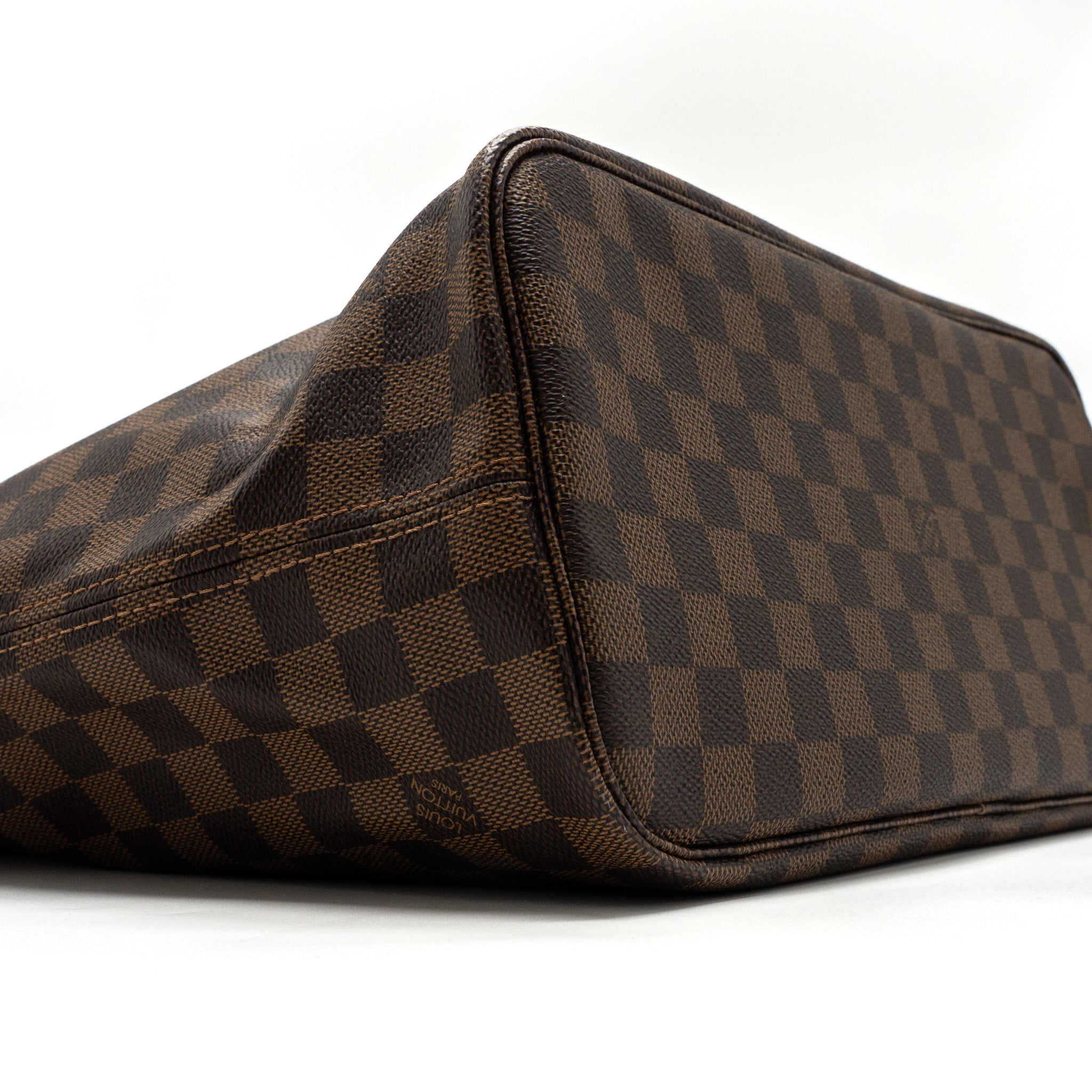 LOUIS VUITTON NEVERFULL MM MONOGRAM DAMIER EBENE CANVAS / ROSE BALLERINA GHW
