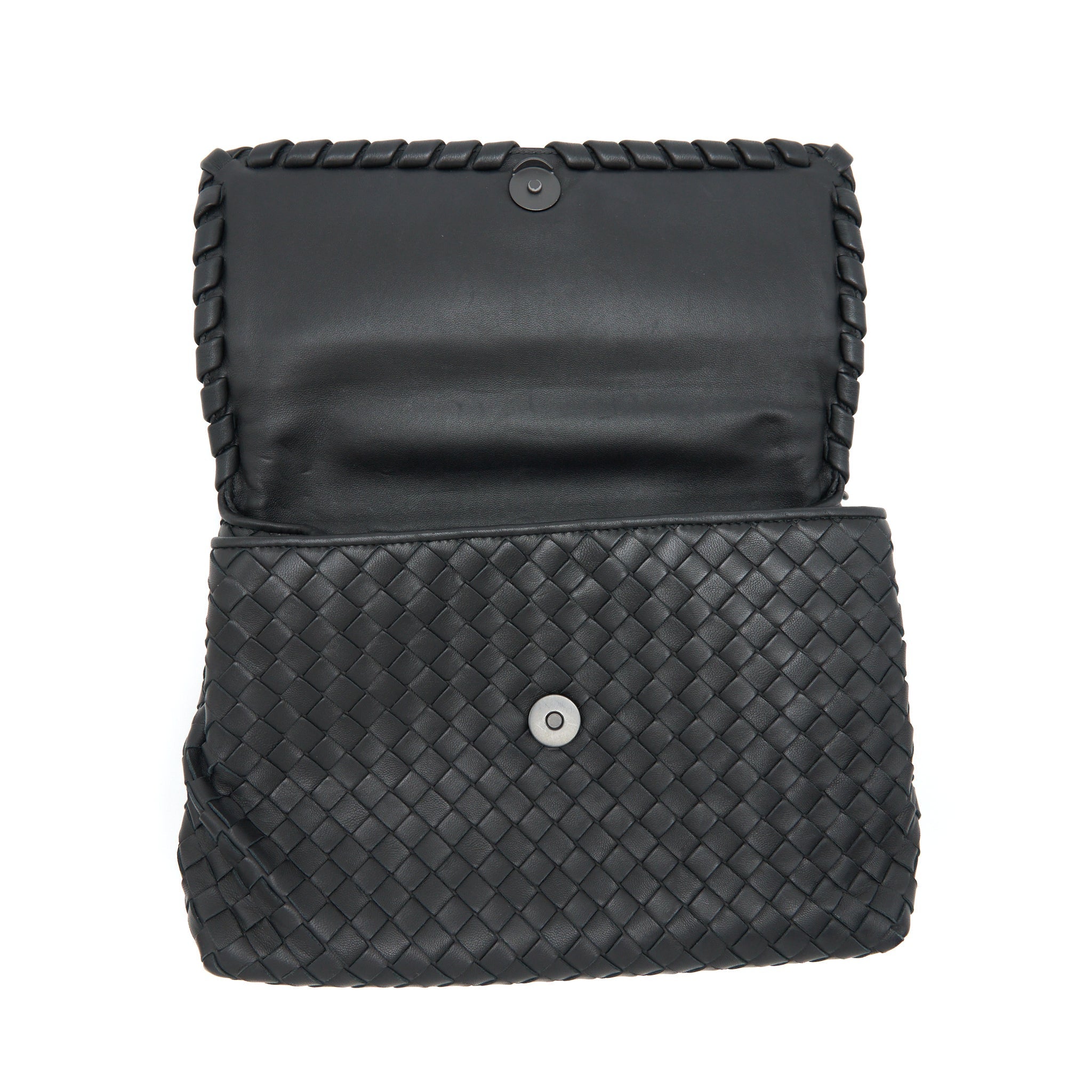 BOTTEGA VENETA OLYMPIA BAG BLACK WITH BLACK HARDWARE