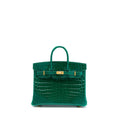 HERMES BIRKIN 25 SHINY CROCODILE 6Q VERT EMERAUDE GHW