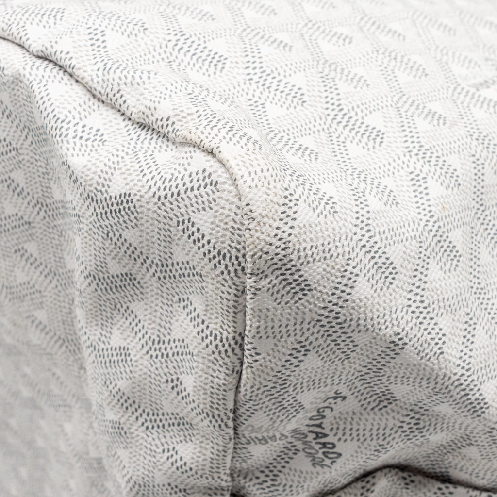 GOYARD SAINT LOUIS GM TOTE BAG GOYARDINE CANVAS / LEATHER WHITE