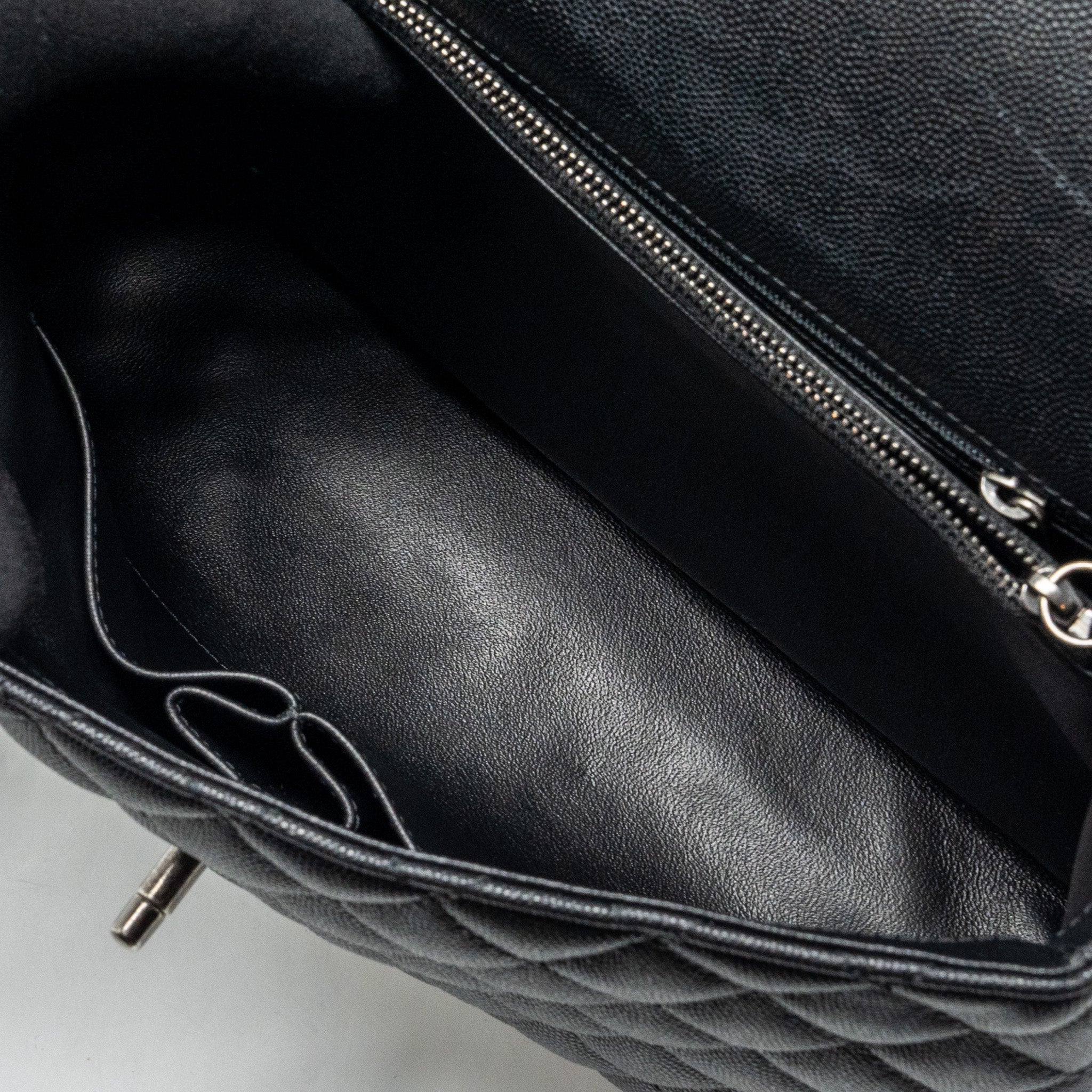 CHANEL LARGE COCO HANDLE CAVIAR BLACK RUTHENIUM HARDWARE