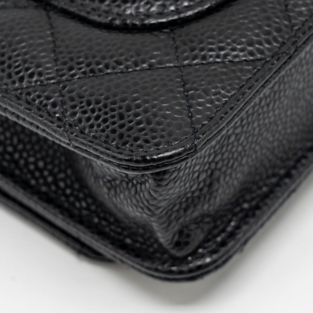 CHANEL CLASSIC WALLET ON CHAIN CAVIAR BLACK GHW