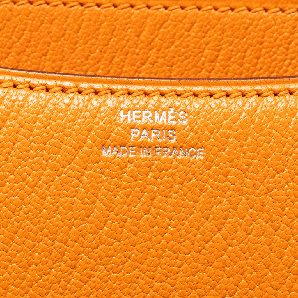 HERMES MINI CONSTANCE CHEVRON MYSORE ORANGE / ROSE AZALEE SHW