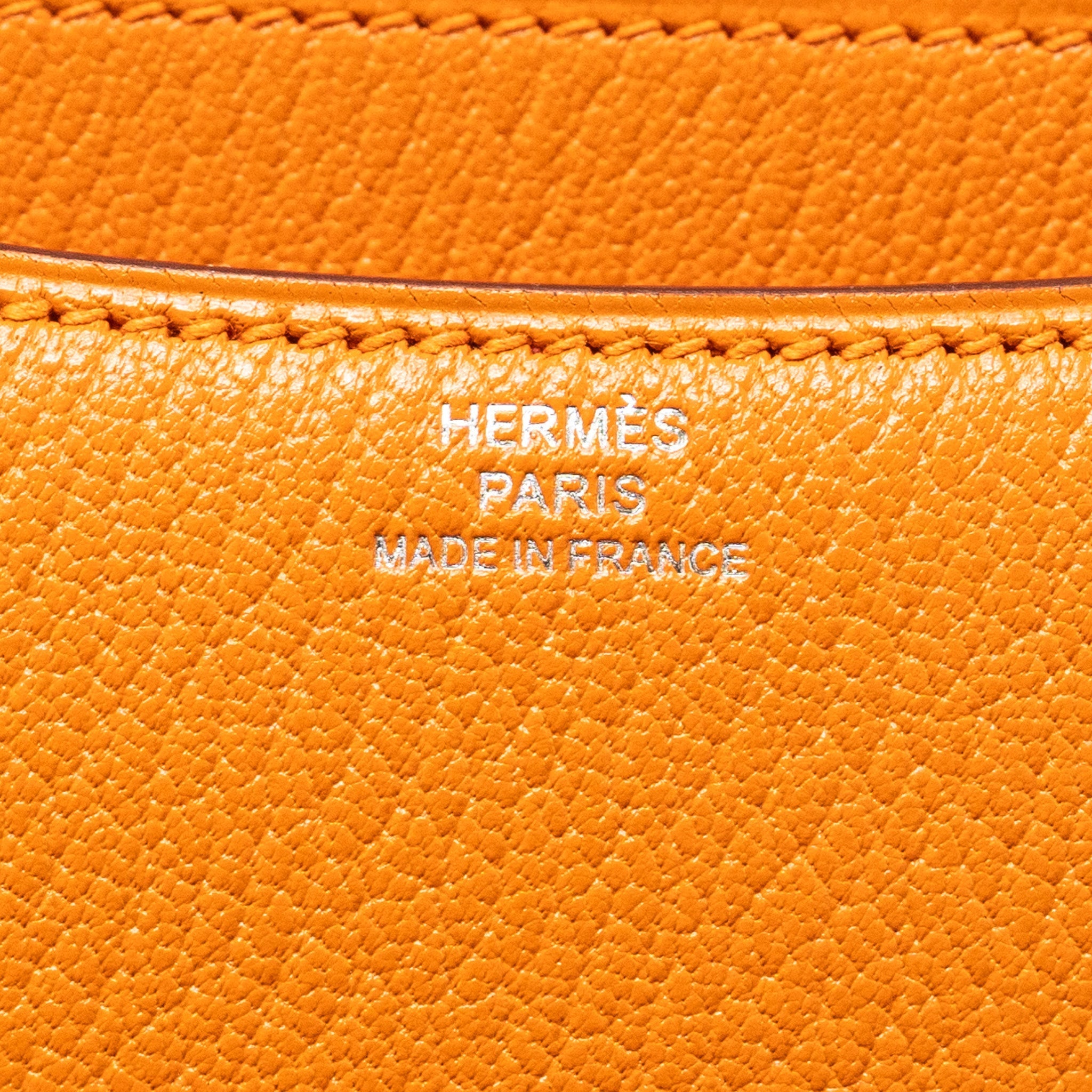 HERMES MINI CONSTANCE CHEVRON MYSORE ORANGE / ROSE AZALEE SHW