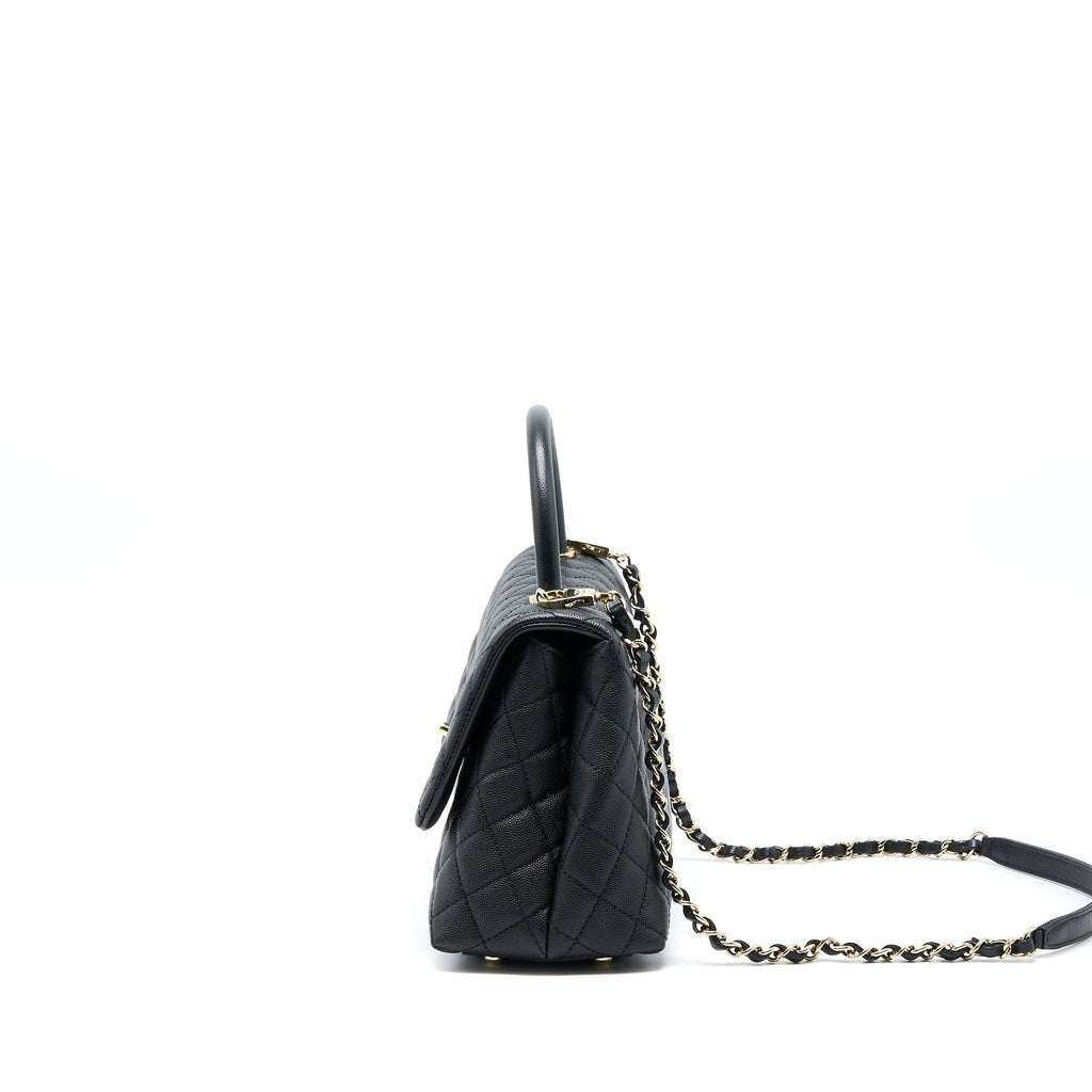 CHANEL MEDIUM COCO HANDLE CAVIAR BLACK LGHW