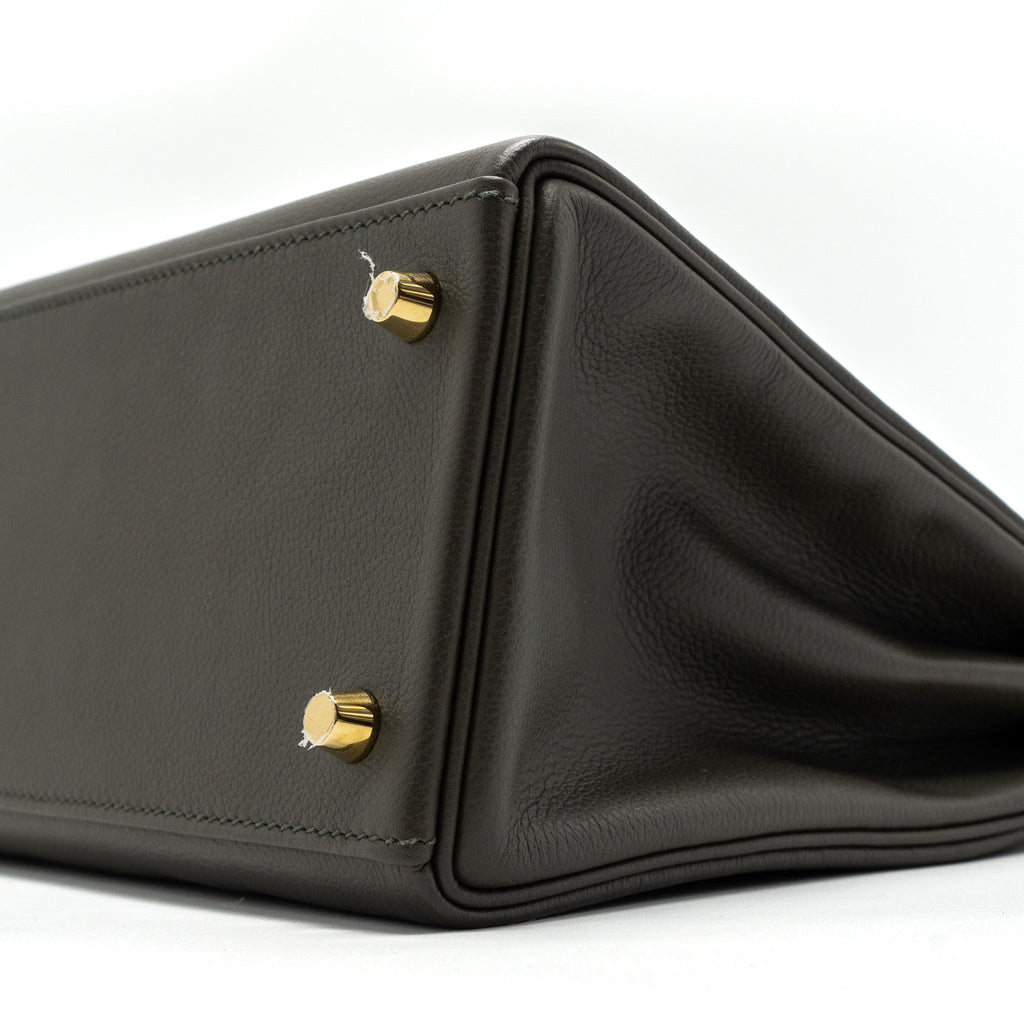 HERMES KELLY 28 EVERCOLOR VERT DE GRIS GHW