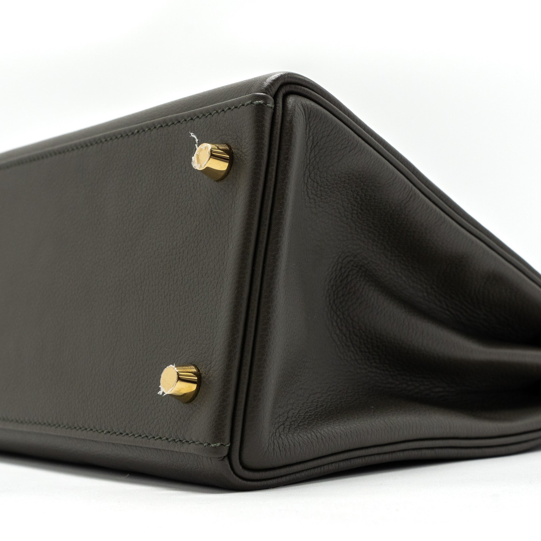 HERMES KELLY 28 EVERCOLOR VERT DE GRIS GHW