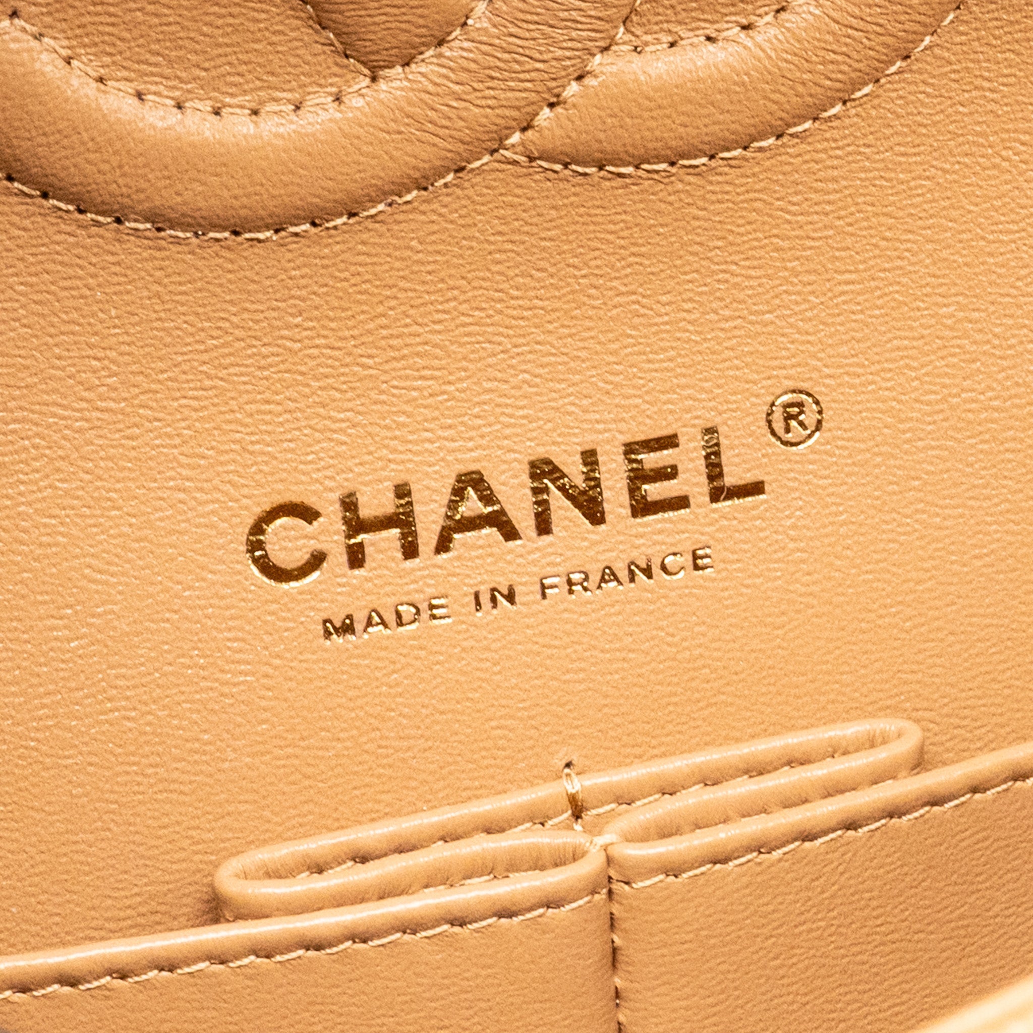 CHANEL MEDIUM CLASSIC DOUBLE FLAP BAG CAVIAR CARAMEL LGHW(MICROCHIP)