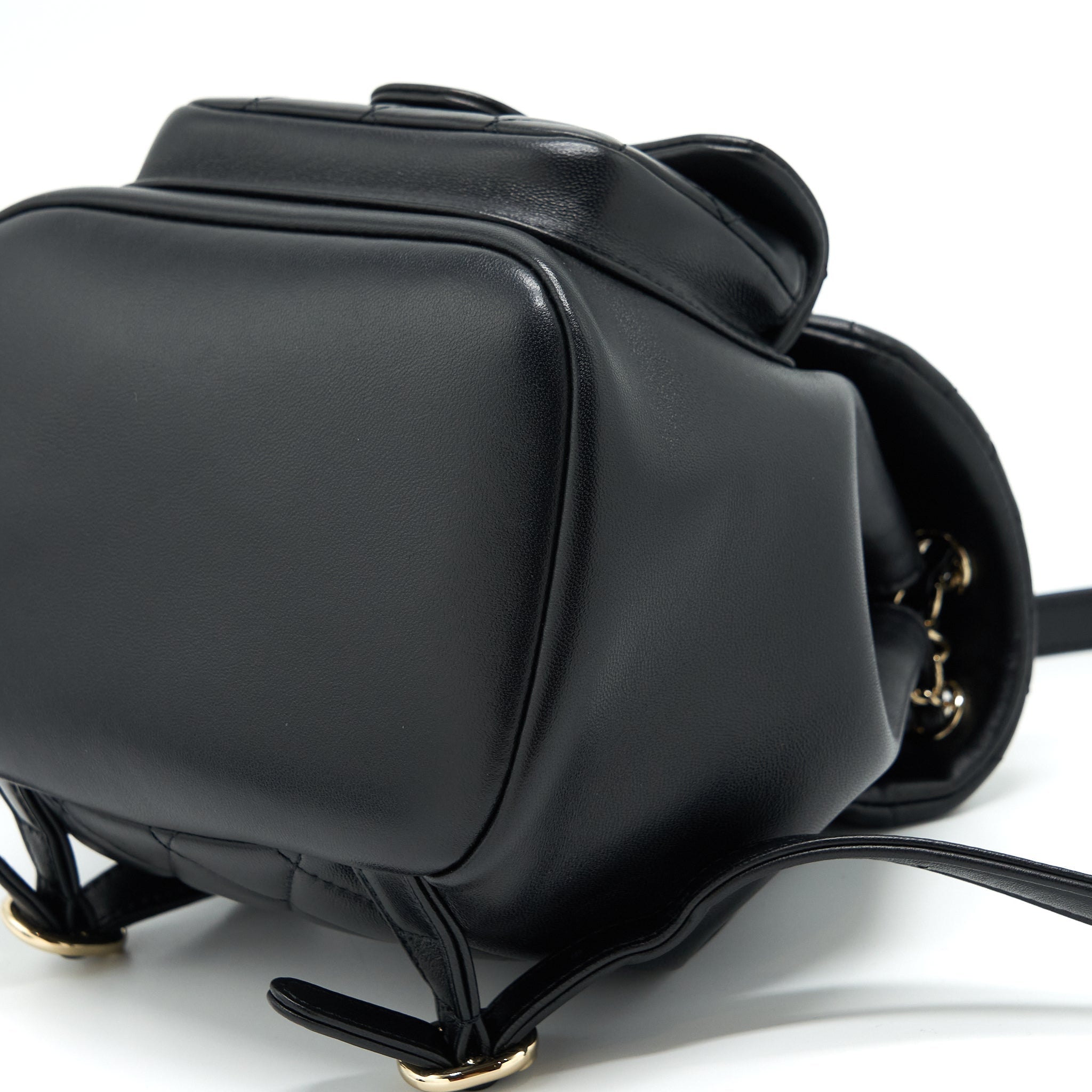 CHANEL DUMA MINI BACKPACK LAMBSKIN BLACK LGHW(MICROCHIP)