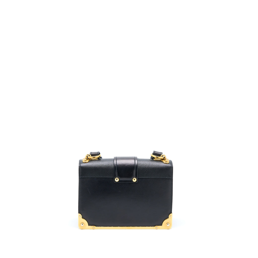 PRADA CAHIER CROSSBODY BAG LEATHER BLACK GHW